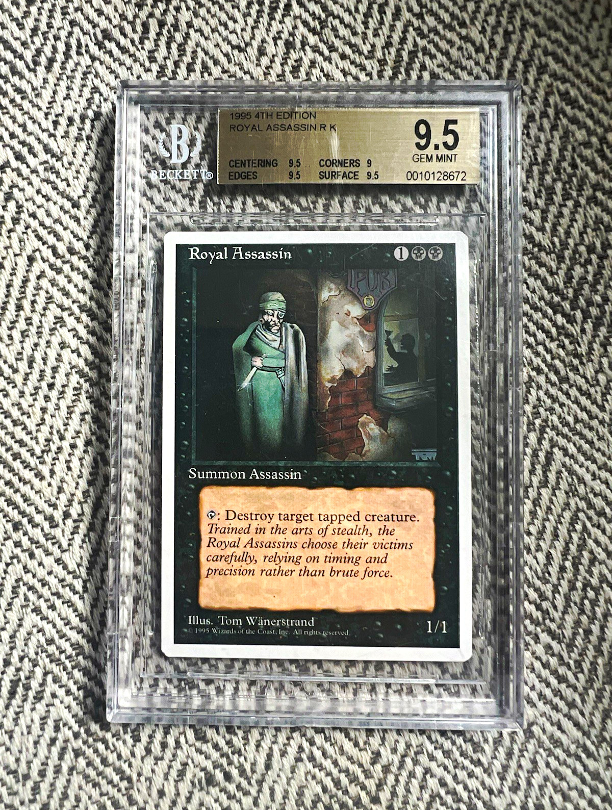 1995 MTG 4th Edition Royal Assassin BGS 9.5 GEM MINT Vintage Black Rare - Read
