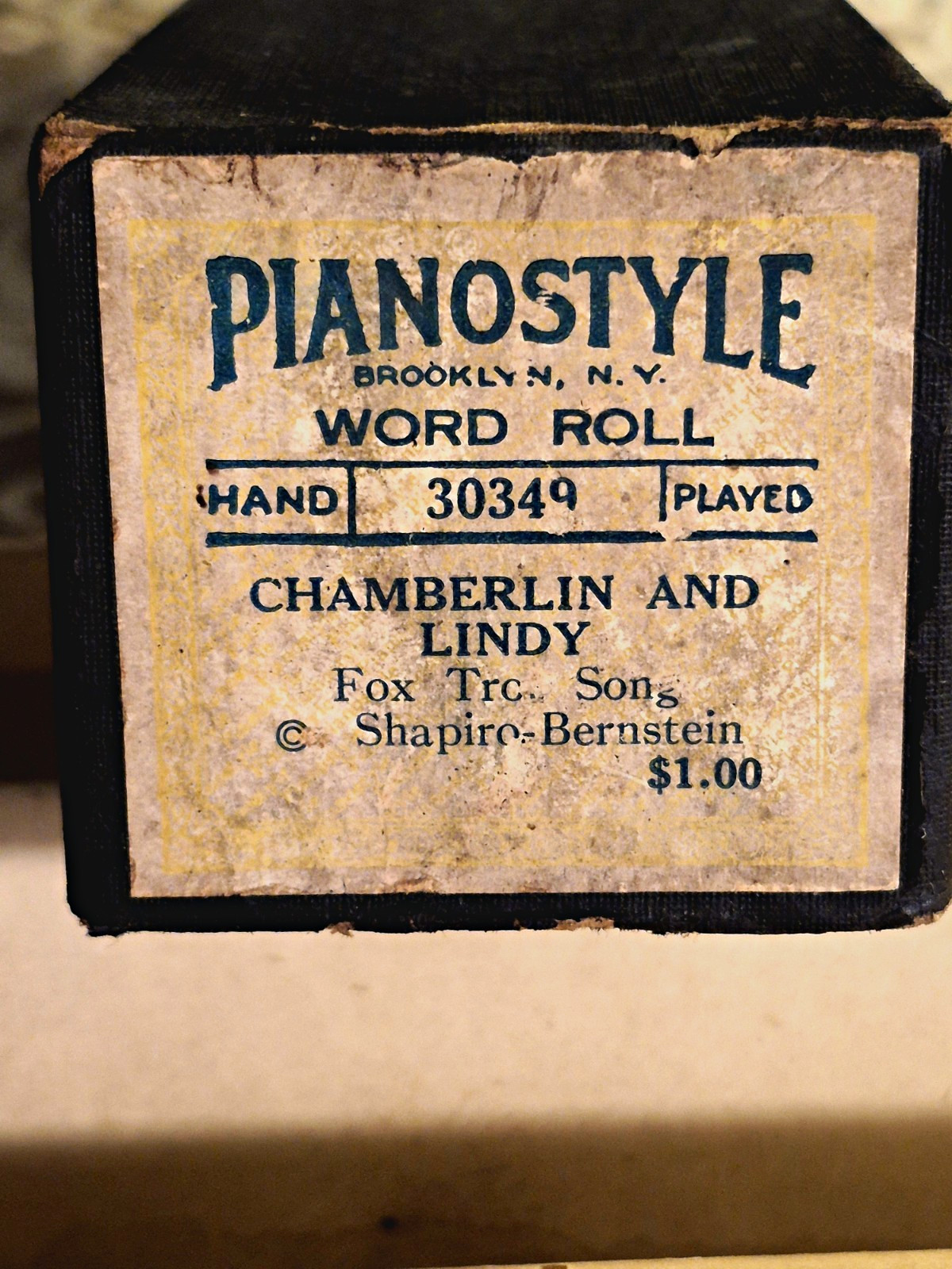 Pianostyle Word Roll 30349 Chamberlin and Lindy Fox Trot Song