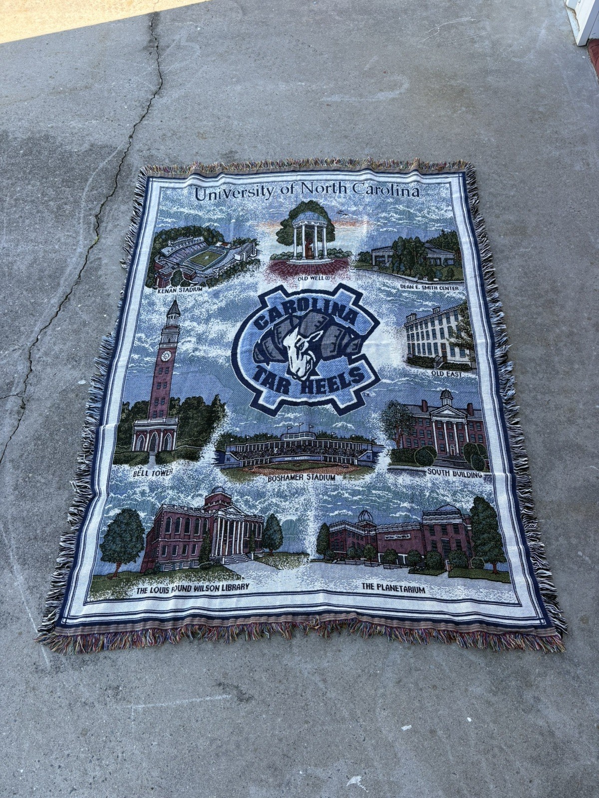 UNC North Carolina Chapel Hill Tapestry Throw Blanket Tar Heels NC vintage UNC North Carolina Chapel Hill Tapestry Throw Blanket Tar Heels NC vintage