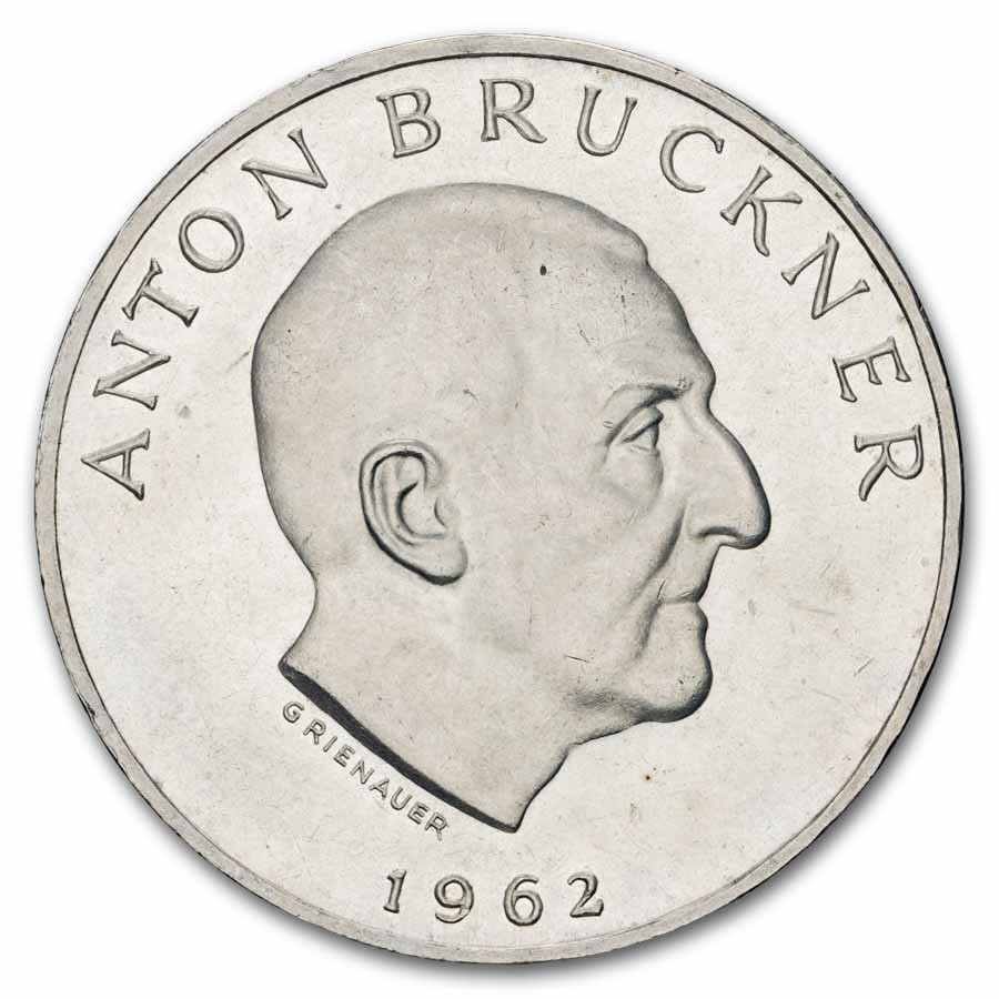 1962 Austria Silver 25 Schilling Anton Bruckner Proof