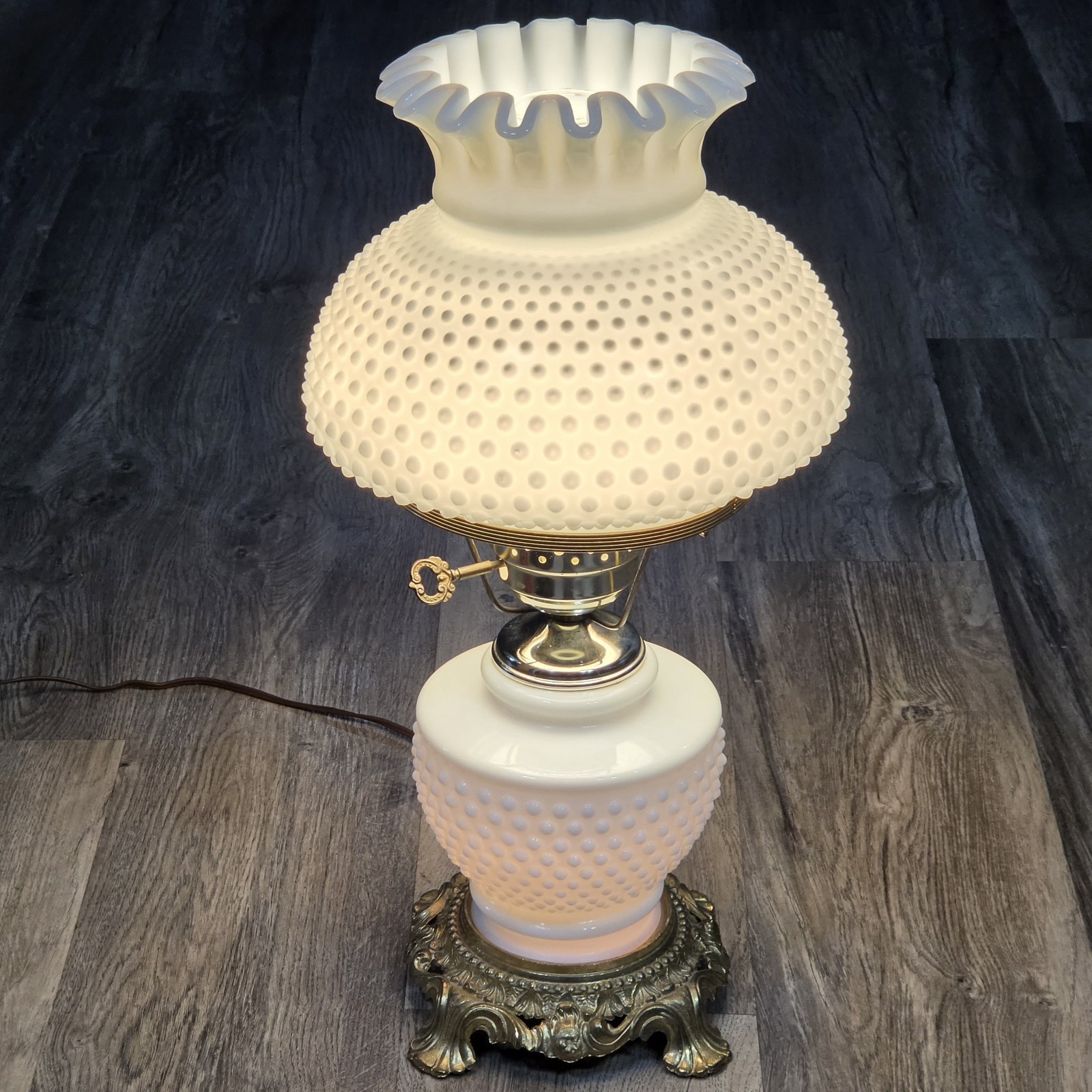 Vintage White Milk Glass Hobnail 