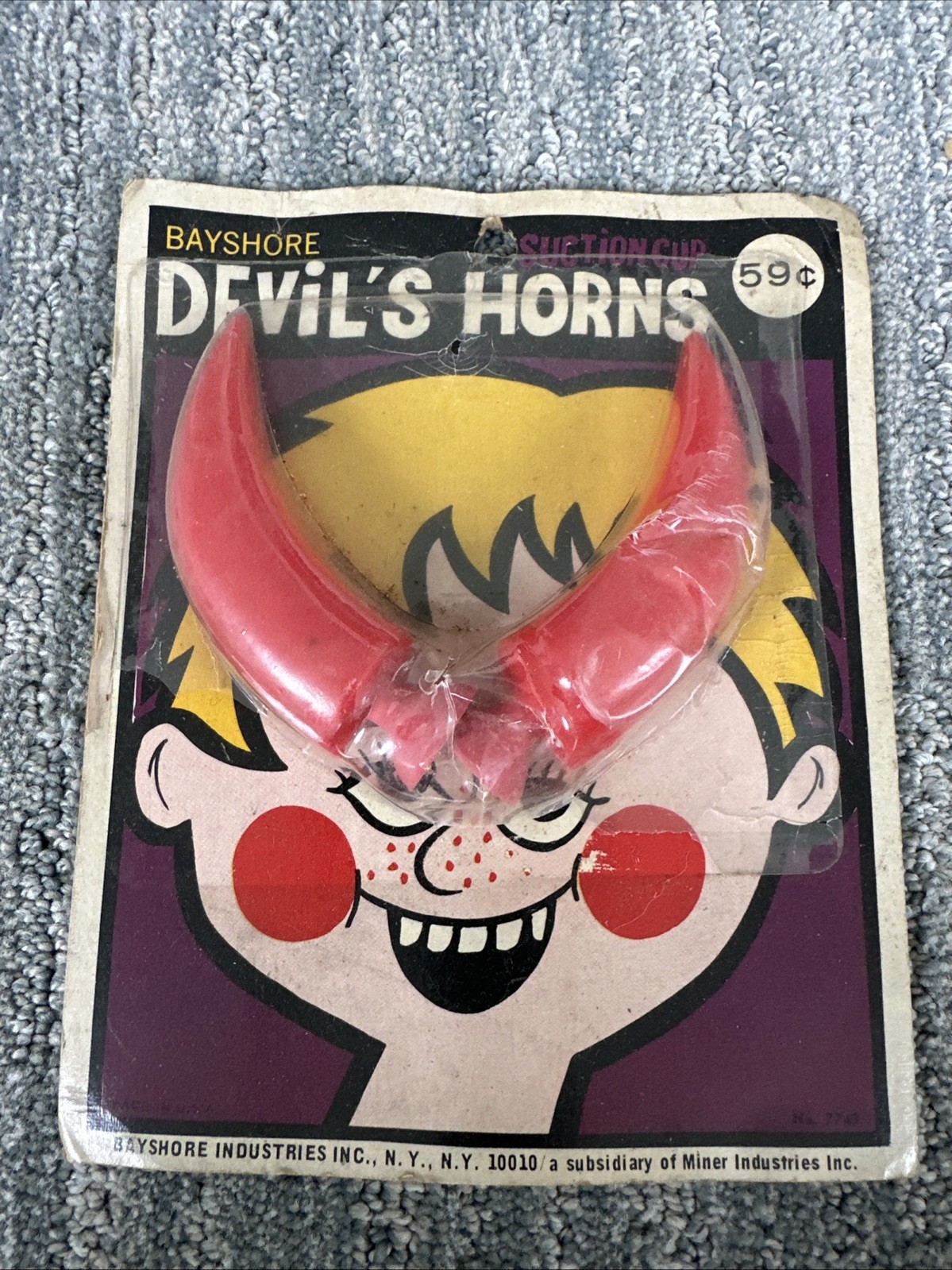 Vintage DEVIL’S HORNS in Illustrated Package By Bayshore- Cool Halloween