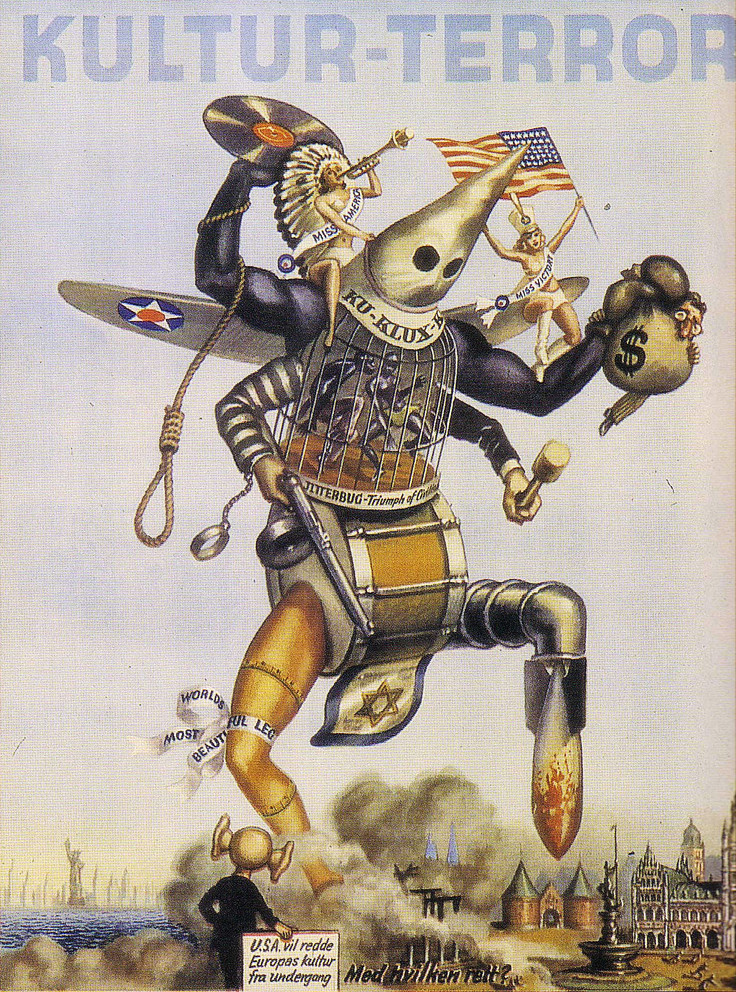 WWII German Anti-Allied Kultur-Terror Propaganda War Military Poster Art Print