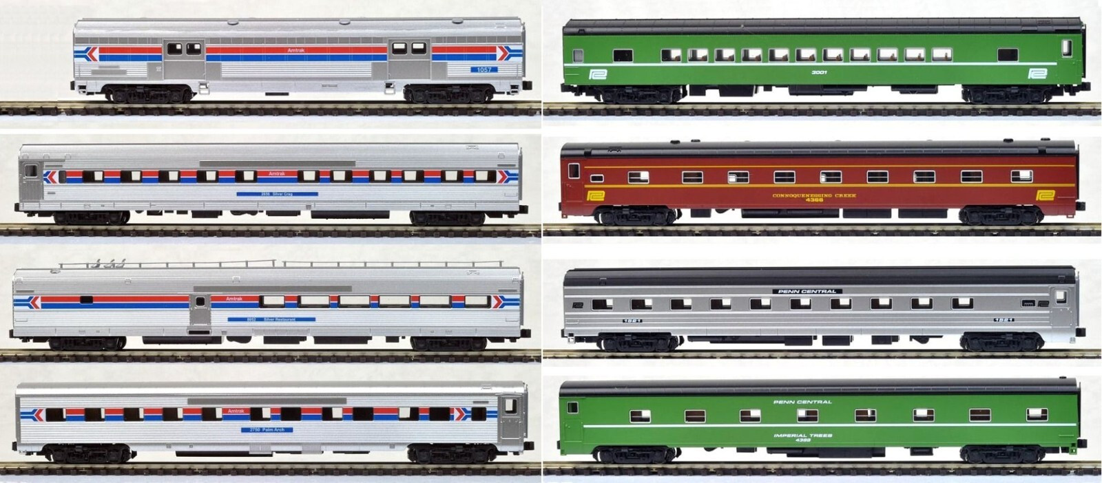 KATO 1061971  N SCALE 8-Car Set AMTRAK Rainbow Era Mixed Scheme Coaches 106-1971