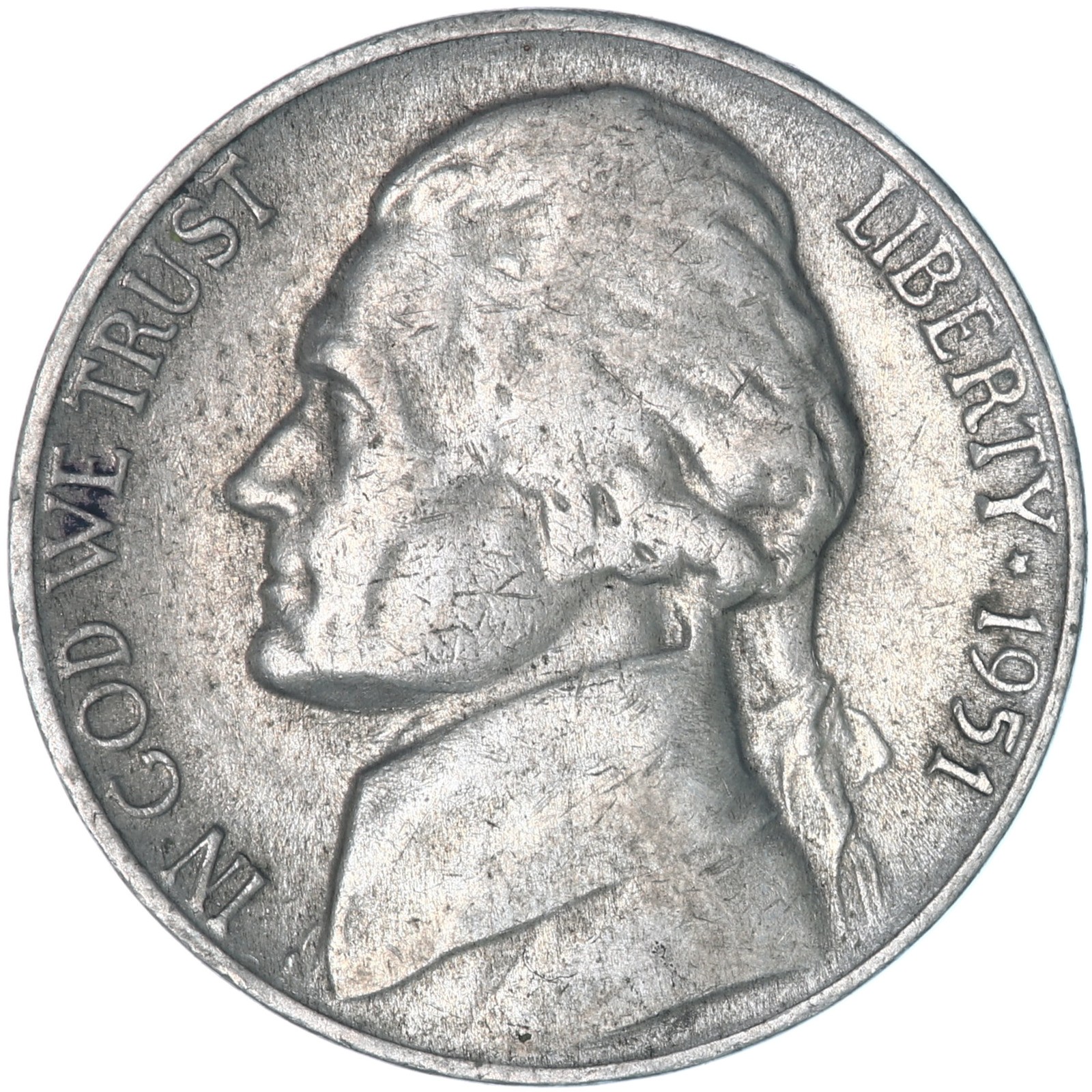 1951 S Jefferson Nickel Extra Fine XF 1951 S Jefferson Nickel Extra Fine XF