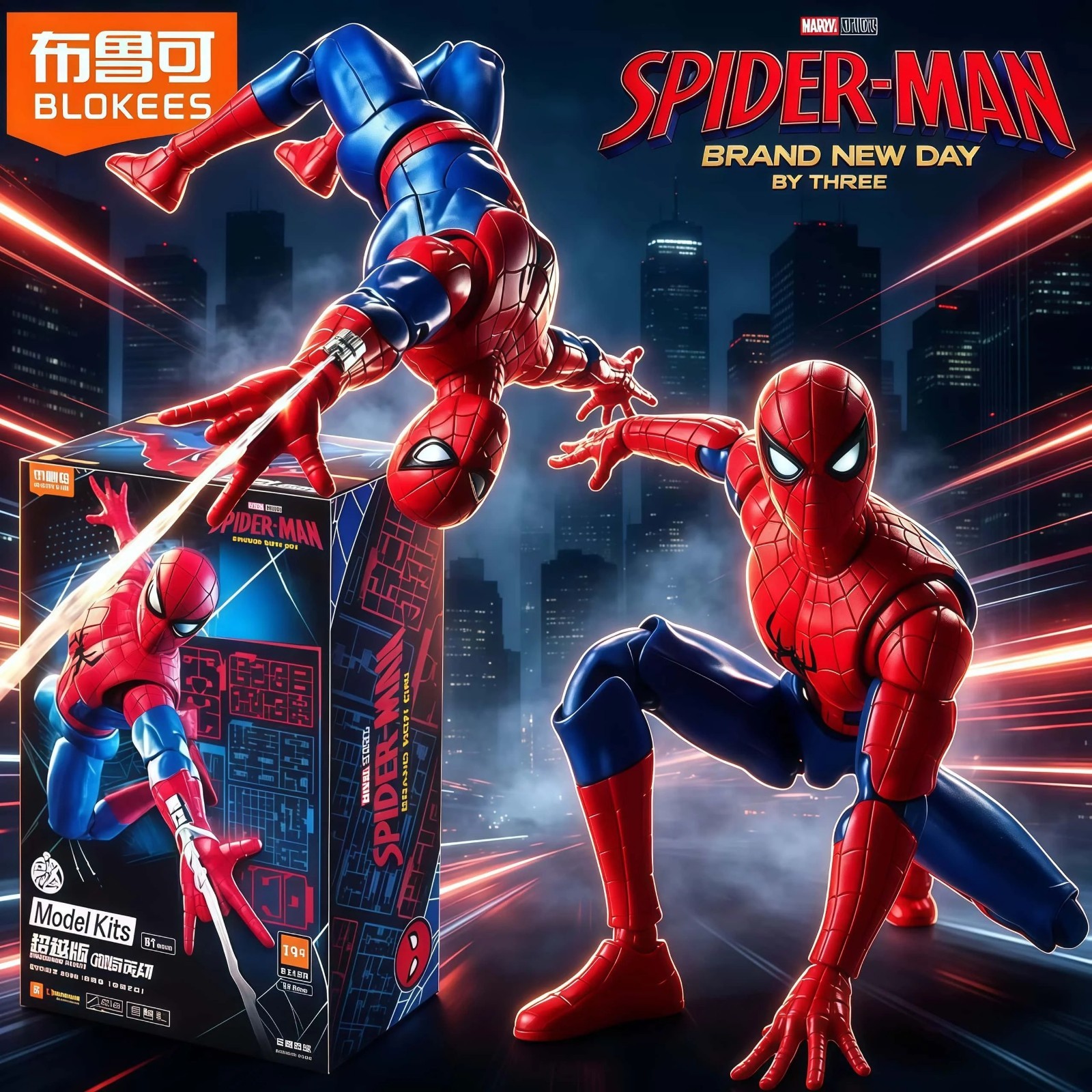 Blokees Marvel Brand New Day Spider-man Champion Class Poseable Model Kit Figure