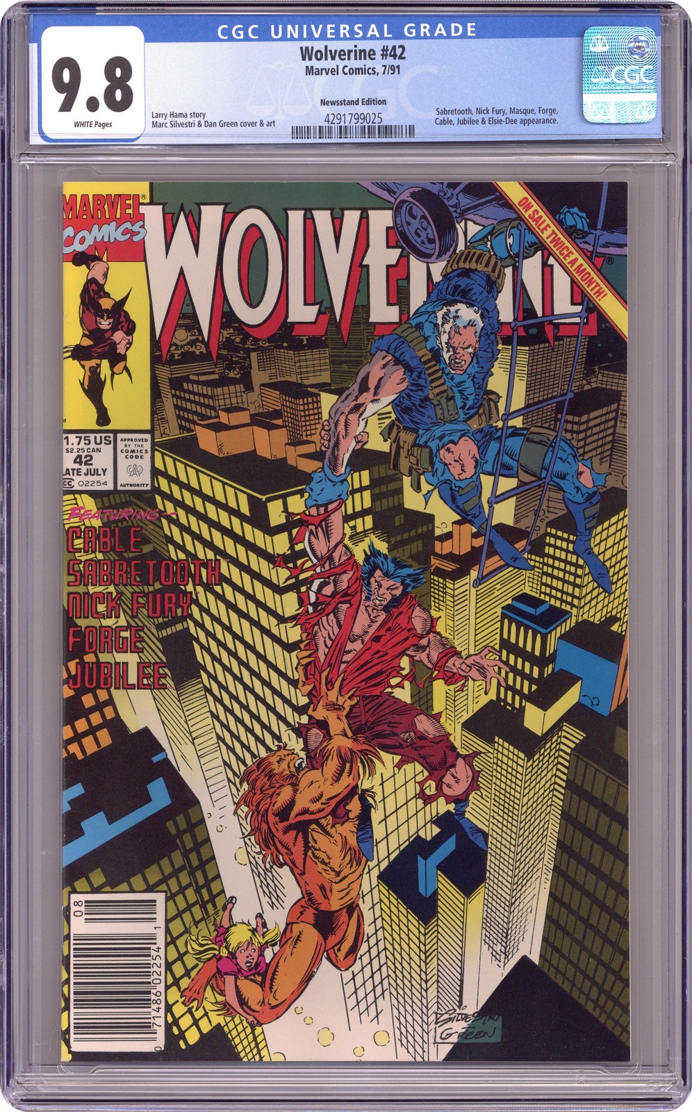 Wolverine #42N CGC 9.8 Newsstand 1991 4291799025