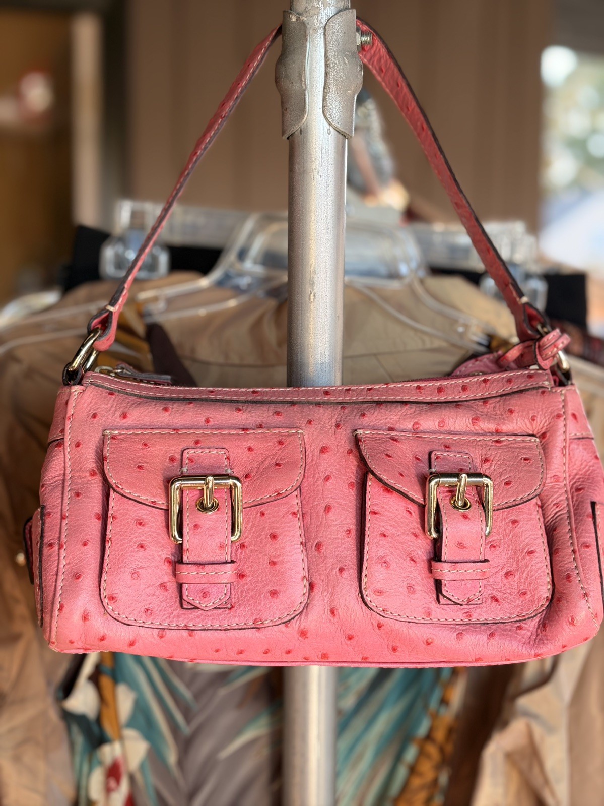 Vintage Dooney & Bourke Pink Ostrich Purse Vintage Dooney & Bourke Pink Ostrich Purse