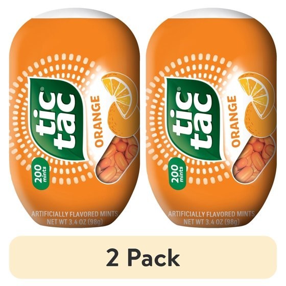2 pack, Tic Tac Orange Flavored Mints, On-The-Go Refreshment, 3.4 oz Bottle Pack