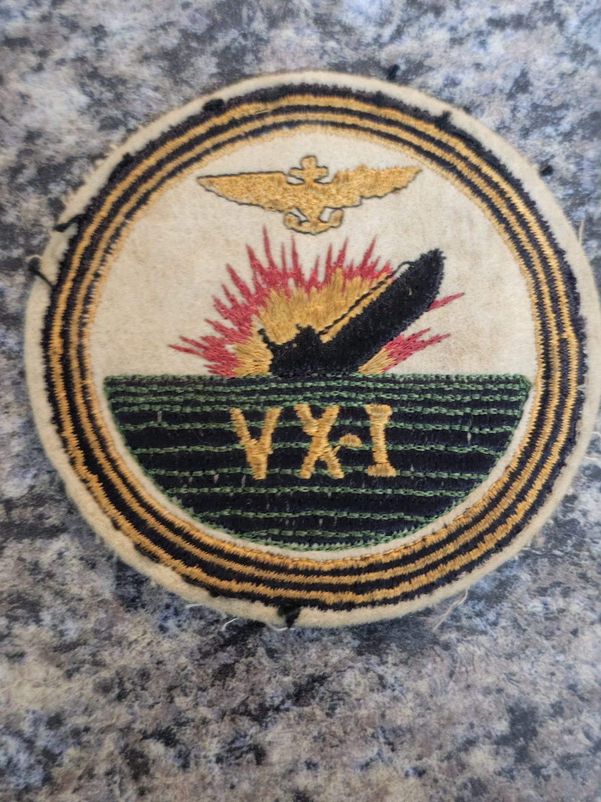 Rare Original 1940's 1950's VX-1 Patch Navy Air Test Evaluation Squadron One