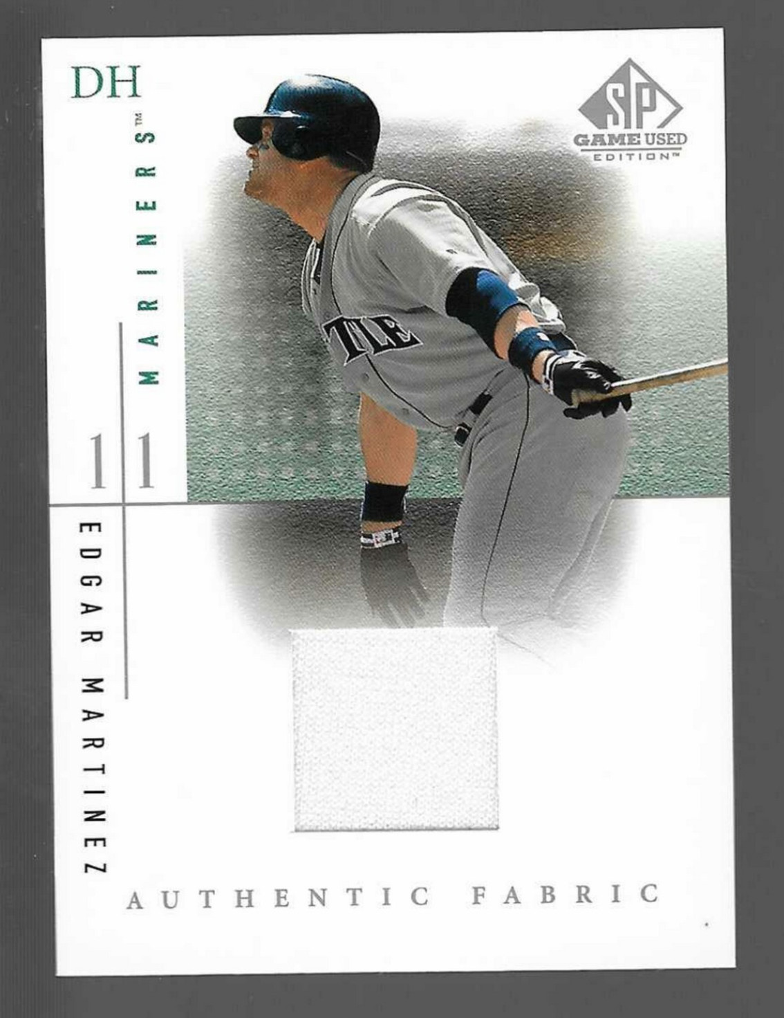Edgar Martinez HOF 2001 SP Game Used Edition Authentic Fabric Game Jersey White