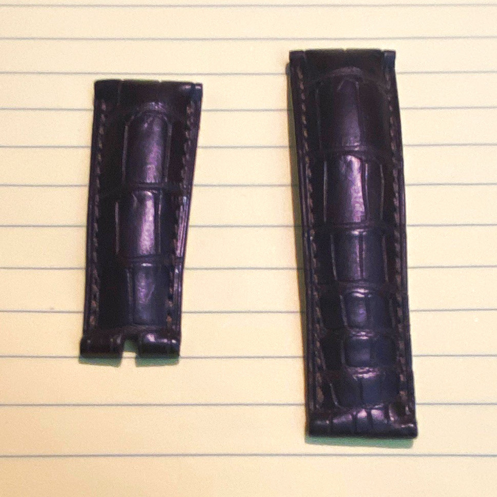 Genuine Rolex Brown Alligator Leather Two-Piece Strap 345709 NEVER USED