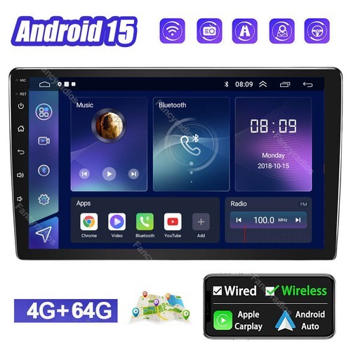 4+64GB 2DIN Android 15 Car Stereo Radio 10.1\