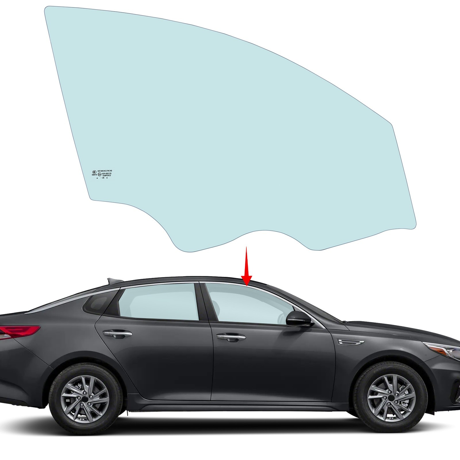 Fits 2016-2020 Kia Optima 4D Sedan Passenger Right Side Front Door Window Glass