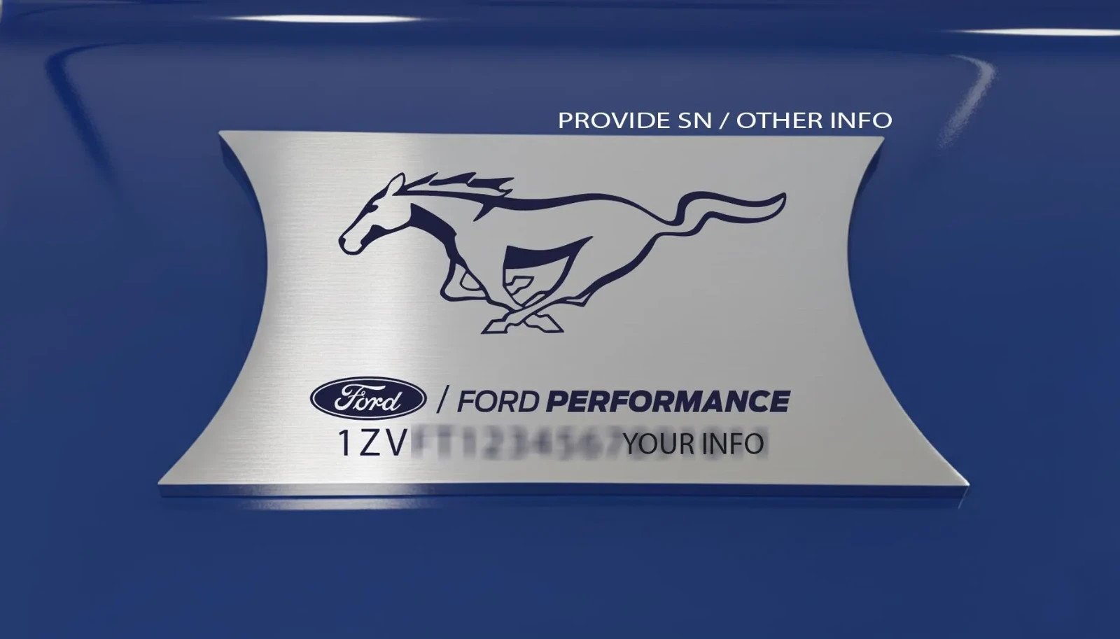 Engraved Dash Plaque Custom Fit for 05-09 Mustang V6 / GT S197 Interior