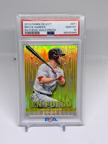 BRYCE HARPER GOLD PRIZM #/25 - 2013 Panini Select En Fuego Gold GEM MINT PSA 10 BRYCE HARPER GOLD PRIZM #/25 - 2013 Panini Select En Fuego Gold GEM MINT PSA 10