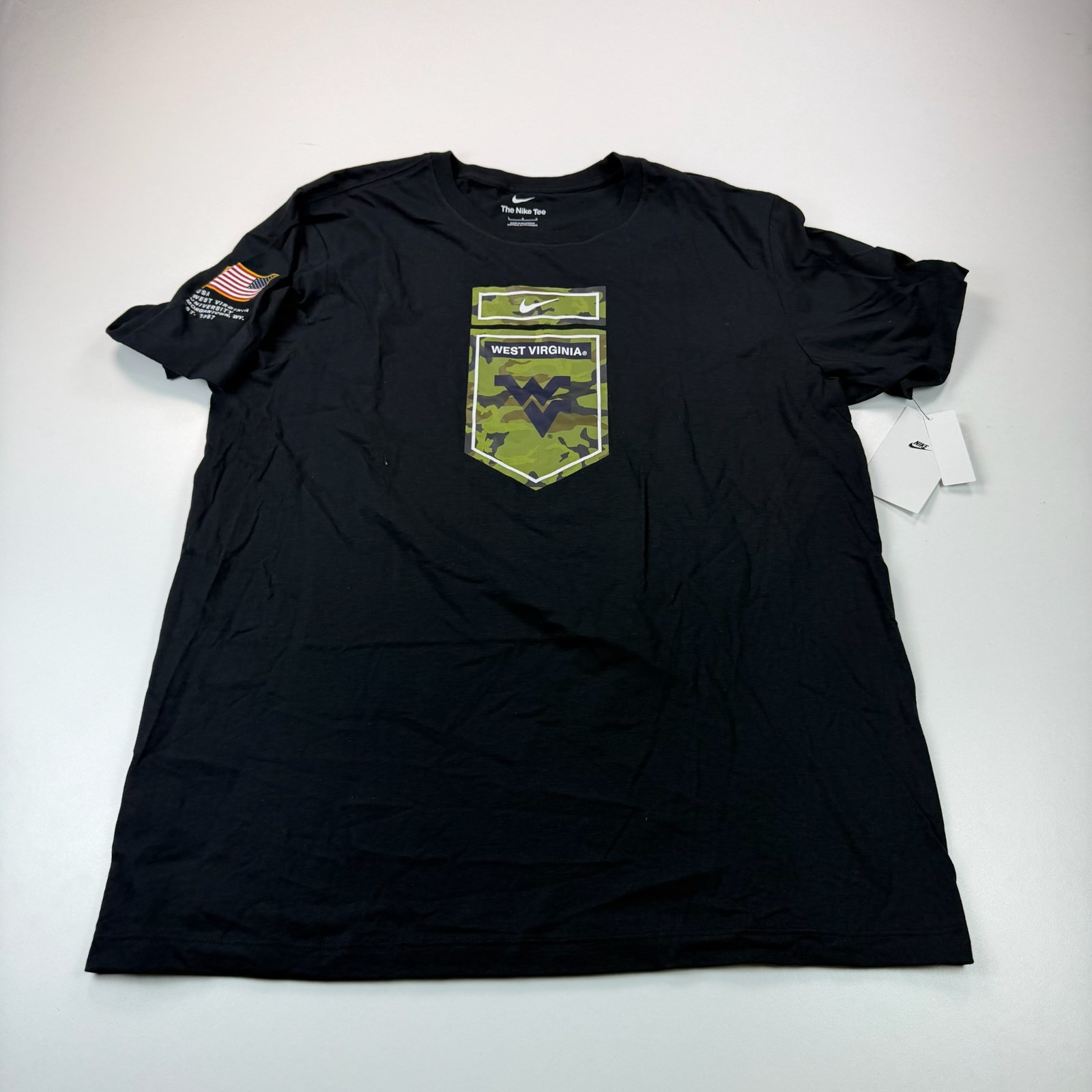 NEW Nike West Virginia Mountaineers Shirt Mens Large Black Salute to Service