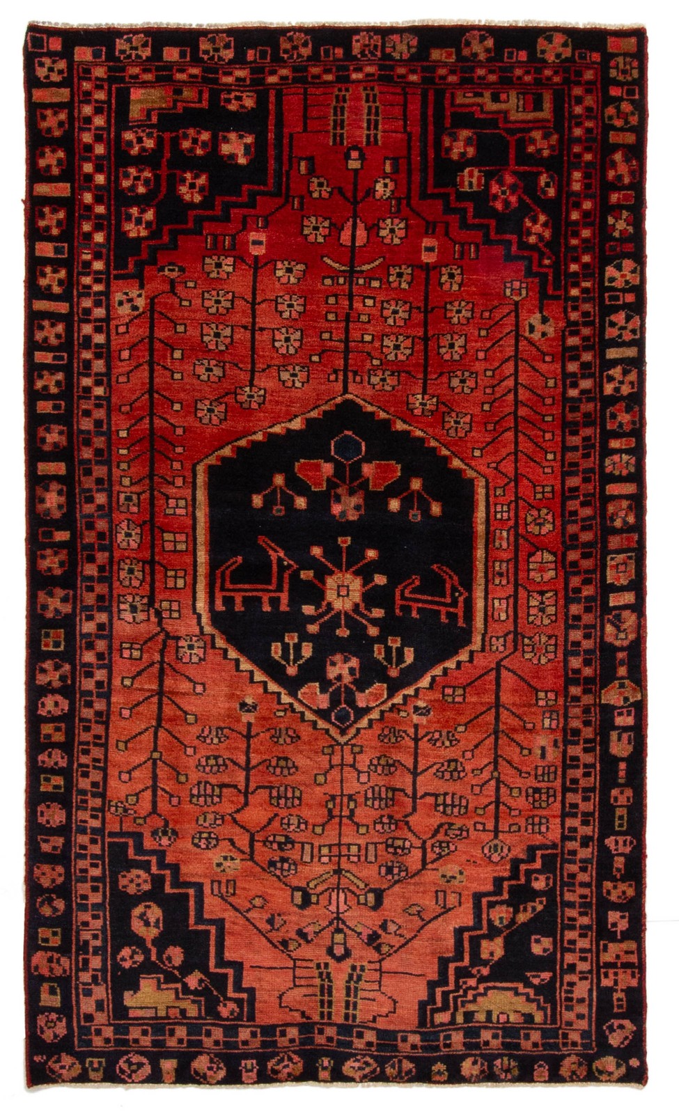 Vintage Hand-Knotted Area Rug 4'1