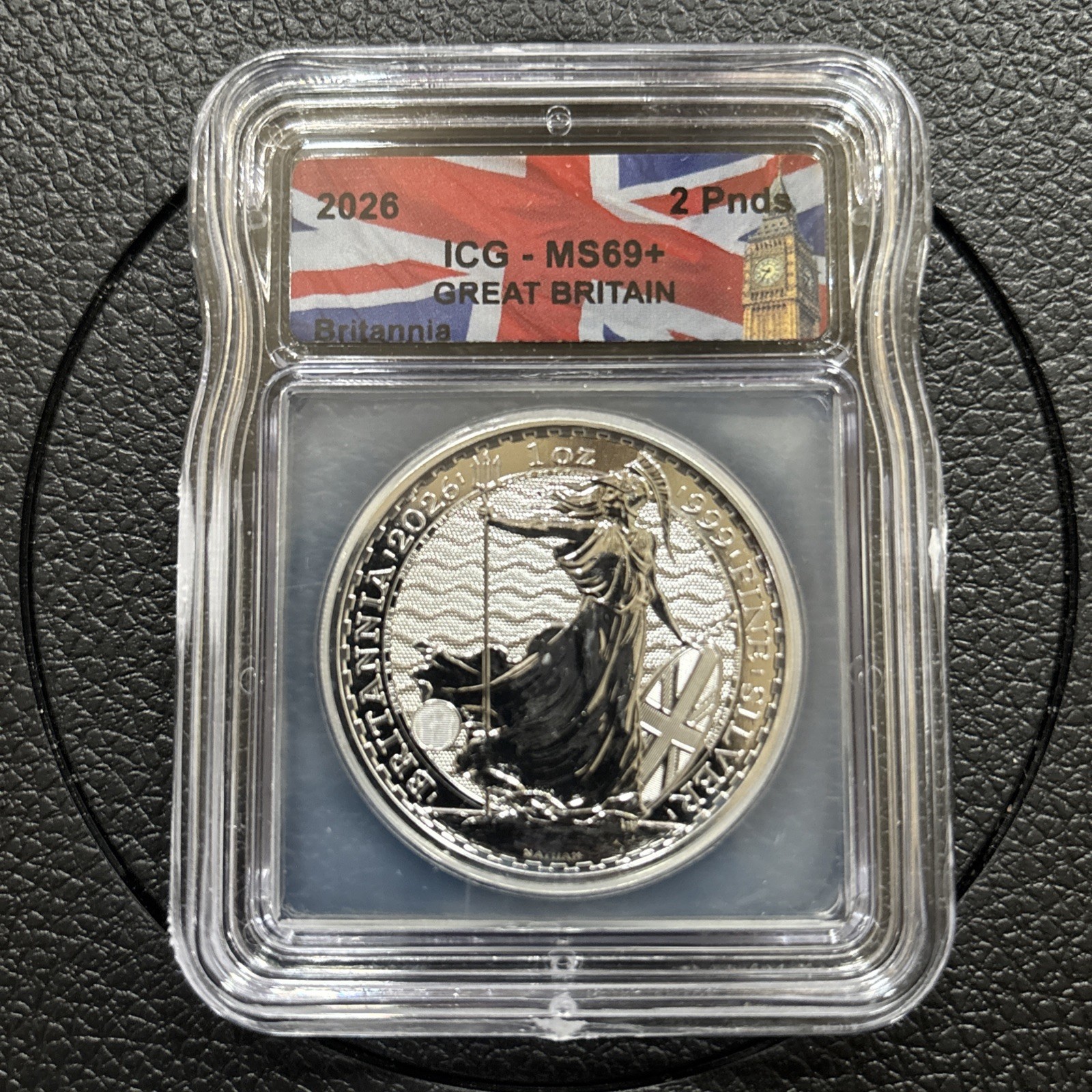 2026 Great Britain Silver Britannia £2 1 oz .999 Fine ICG MS69+ Union Jack Label 2026 Great Britain Silver Britannia £2 1 oz .999 Fine ICG MS69+ Union Jack Label