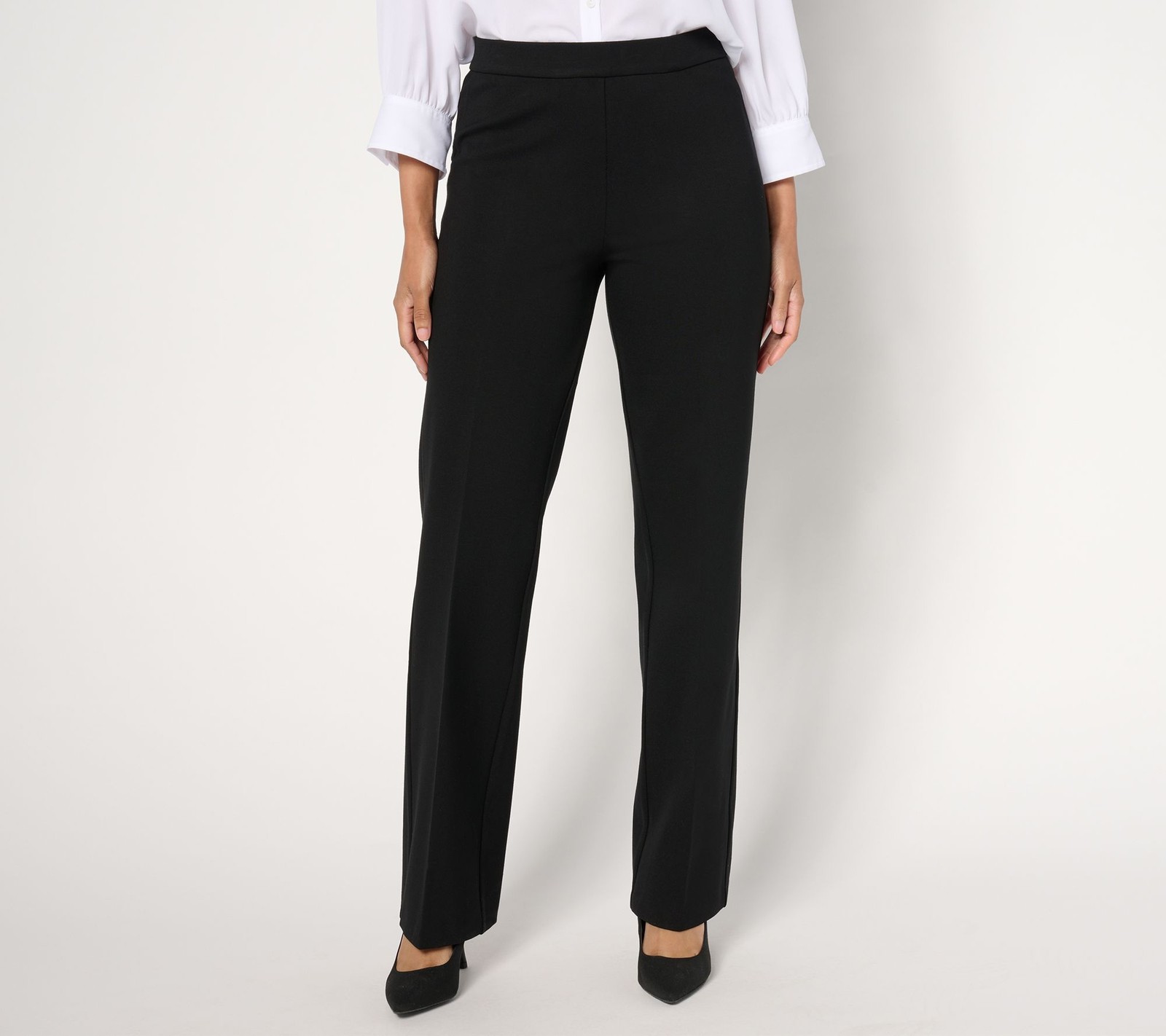 Dennis Basso Women\'s Pants Sz S Ponte Knit Boot Cut Black A672925