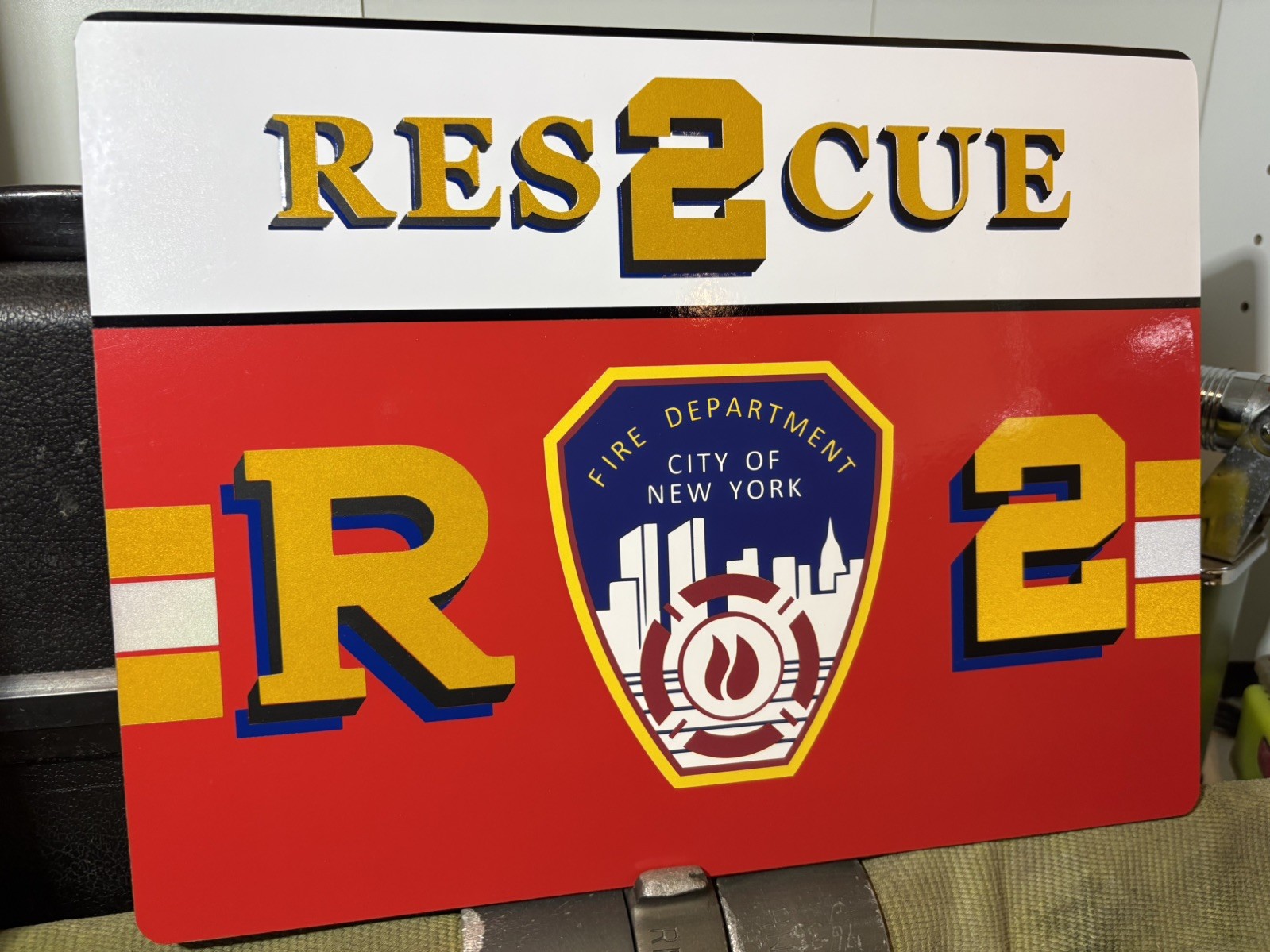 FDNY RESCUE 2 REFLECTIVE Vinyl Sign 🚨Customizable, See Description 🚨 FDNY RESCUE 2 REFLECTIVE Vinyl Sign 🚨Customizable, See Description 🚨