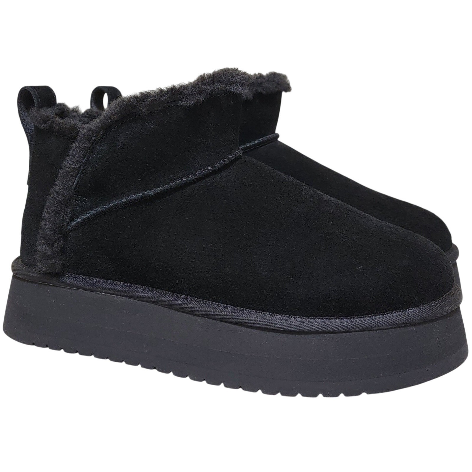 Koolaburra Women Koola Ultra Mini Platform Ankle Booties Size US 8 Black Suede