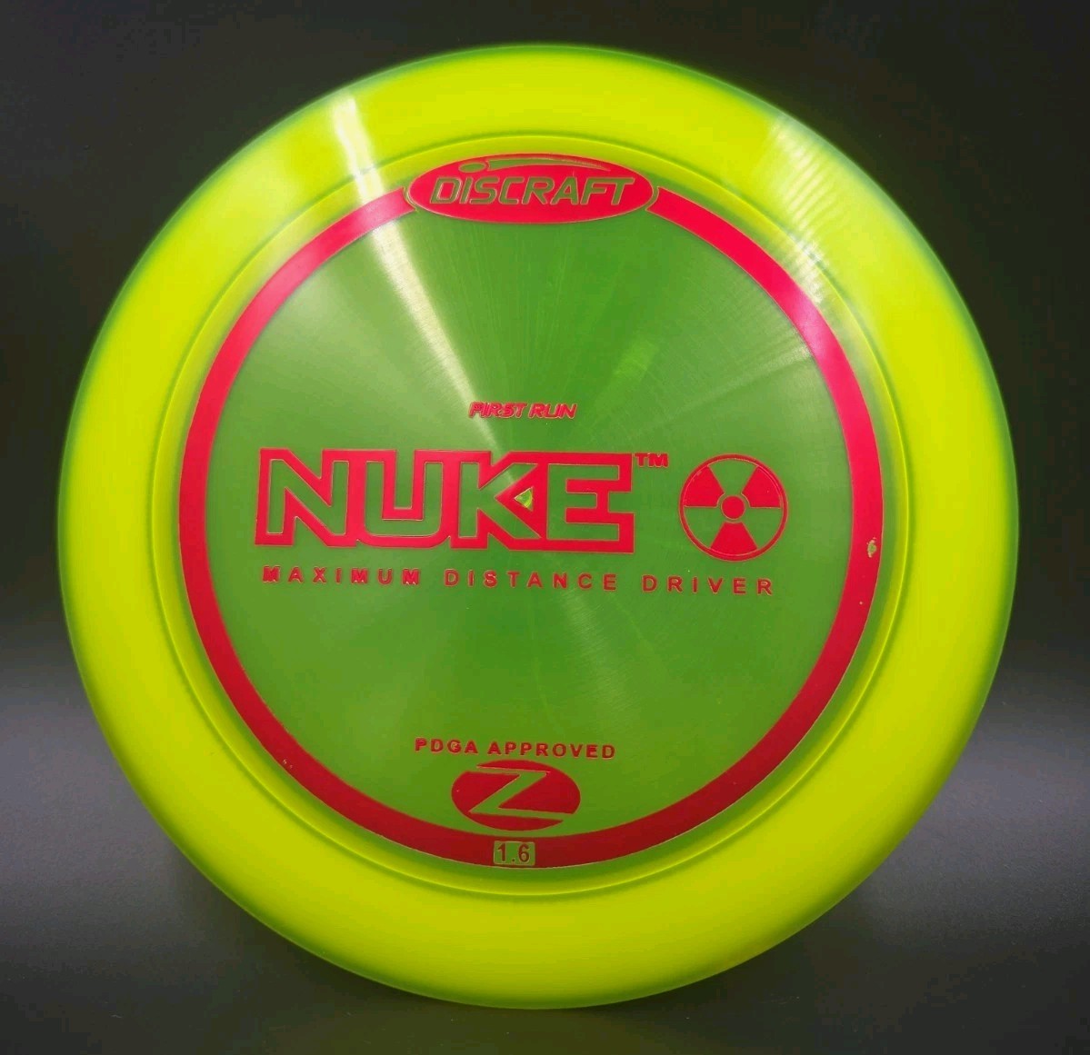 RARE HTF Discraft Z Nuke First Run PFN 175g Neon Yellow Red Foil NEW