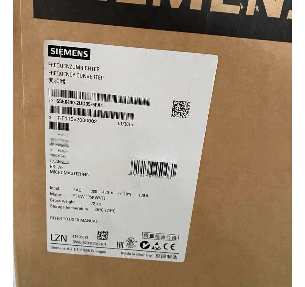 1PCS New Siemens 6SE6440-2UD35-5FA1 Frequency Converter DHL or FedEx Shipping