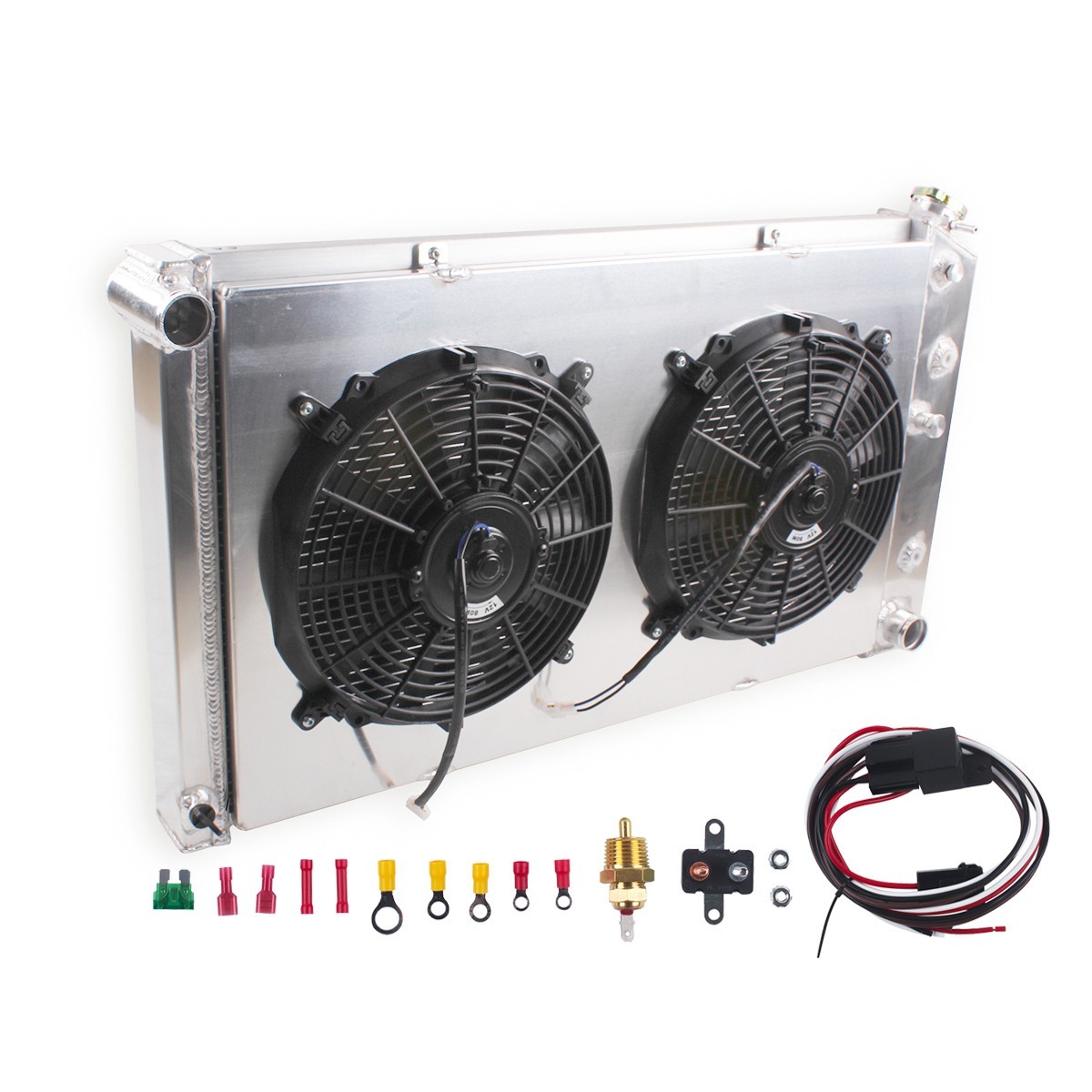 4 Row Radiator w/Fan For 1968-1972 69 70 71 Chevelle GTO Cutlass Lemans Aluminum
