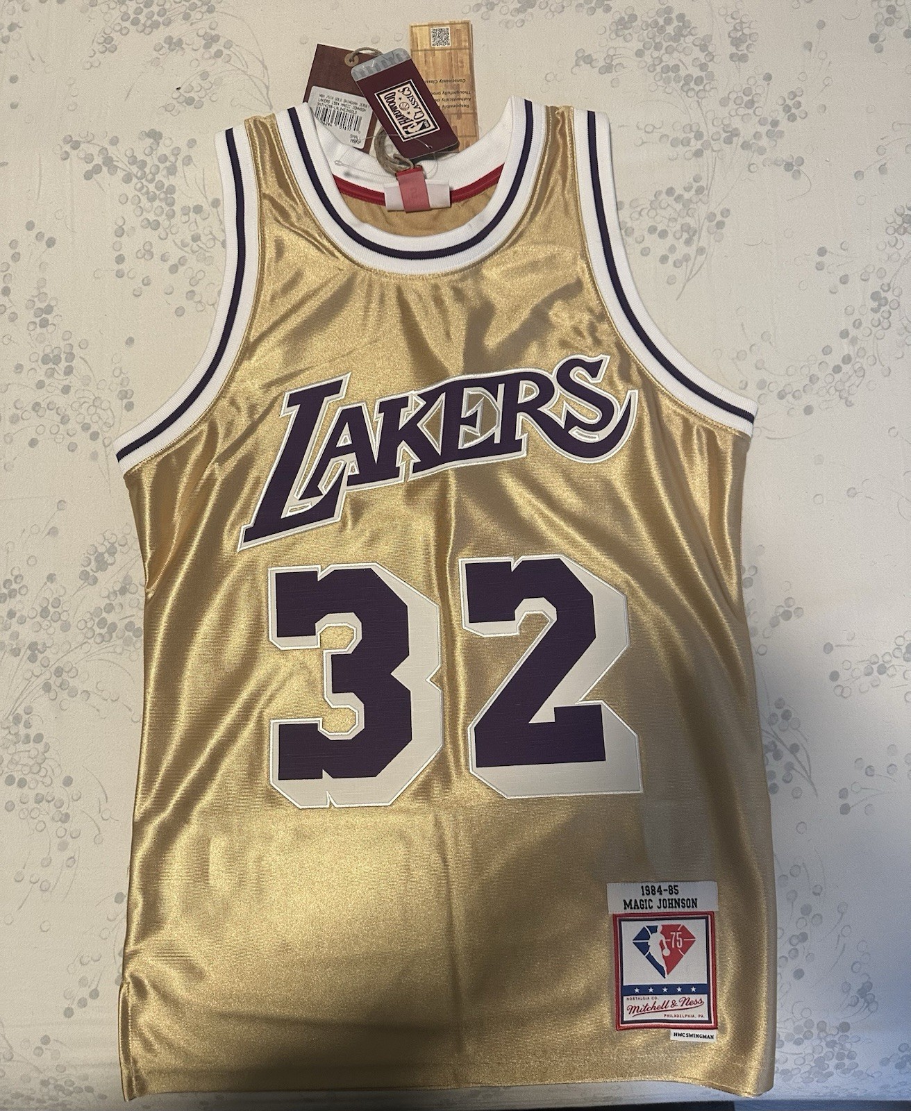 Magic Johnson Mitchell and Ness Jersey Size Small New in Bag 1984-85 Magic Johnson Mitchell and Ness Jersey Size Small New in Bag 1984-85