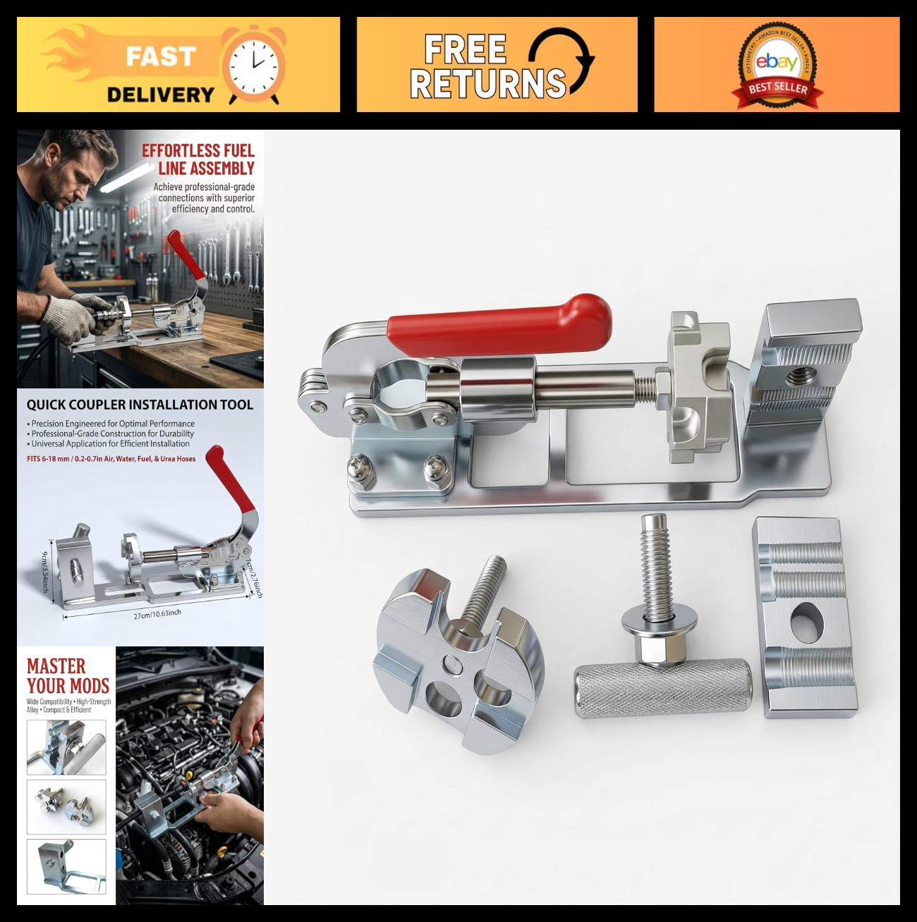 Universal Fuel Line Quick Connector Tool Kit - AN Hose Fitting Installer 1/4\