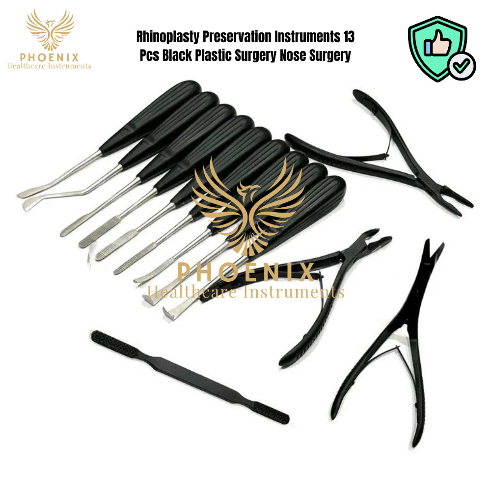 Rhinoplasty Preservation Instruments 13 Pcs Black Plastic Surgery Nose Surgery
