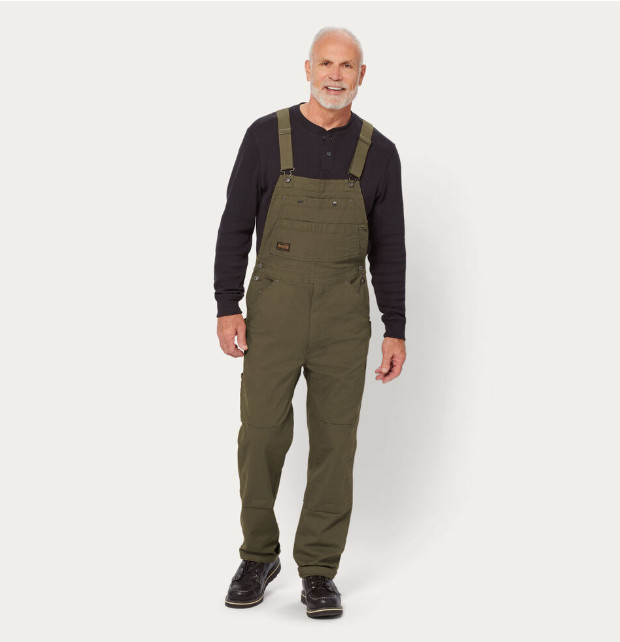 Duluth Men\'s DuluthFlex Fire Hose Bib Overalls - Vintage Olive