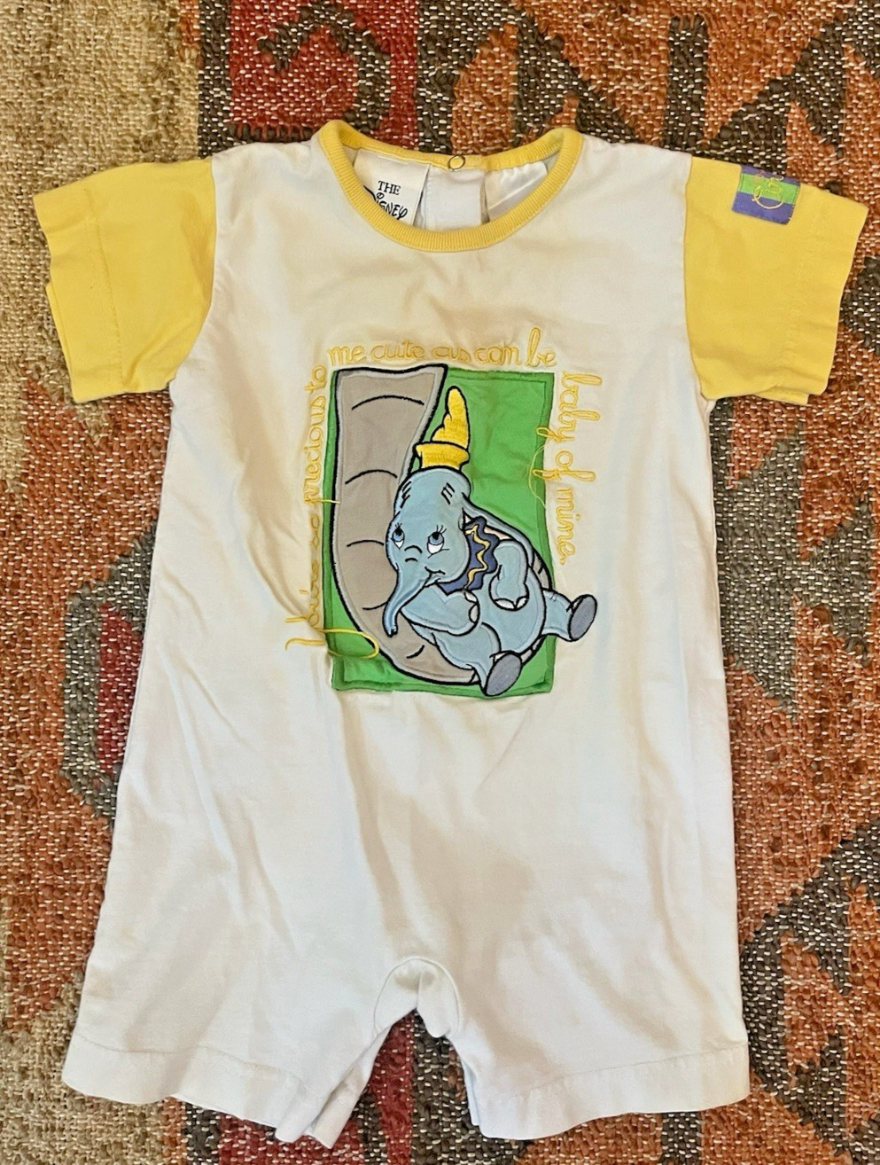 Vintage DUMBO Baby Mine Disney Store Embroidered Romper 90's Y2K Sz 12mo Vintage DUMBO Baby Mine Disney Store Embroidered Romper 90's Y2K Sz 12mo