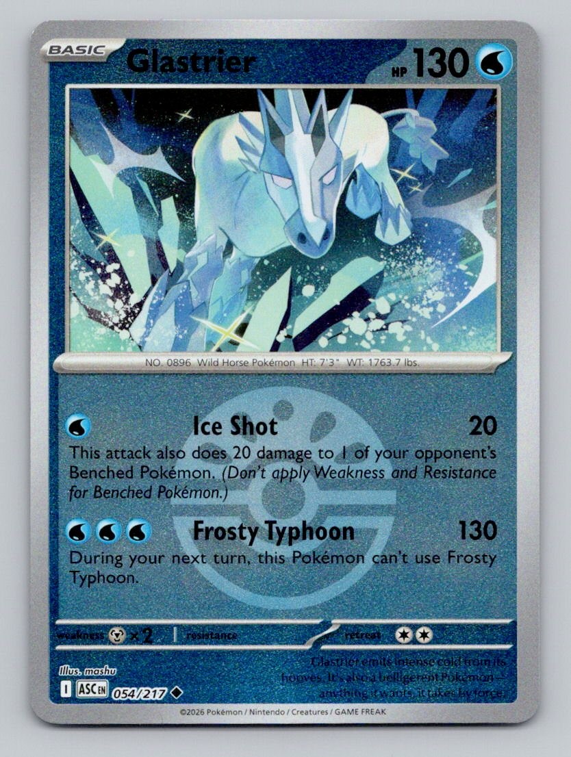Glastrier (Friend Ball) 054/217 Uncommon Ascended Heroes Pokemon Reverse Holo NM