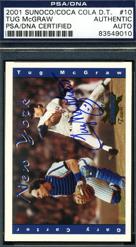 Tug Mcgraw Autograph Psa/dna 2001 Sunoco Mets Authentic Signed