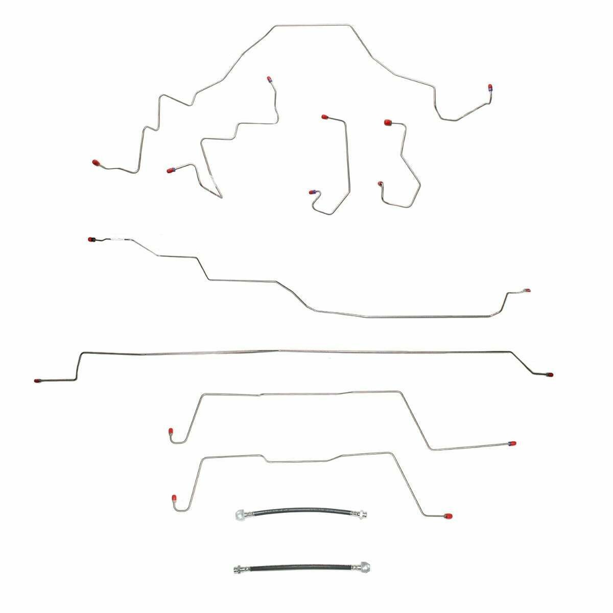 Fits 2001-03 Ford F-150 SVT Lightning Brake Line Kit S/S; Fine Lines CBK0122SS