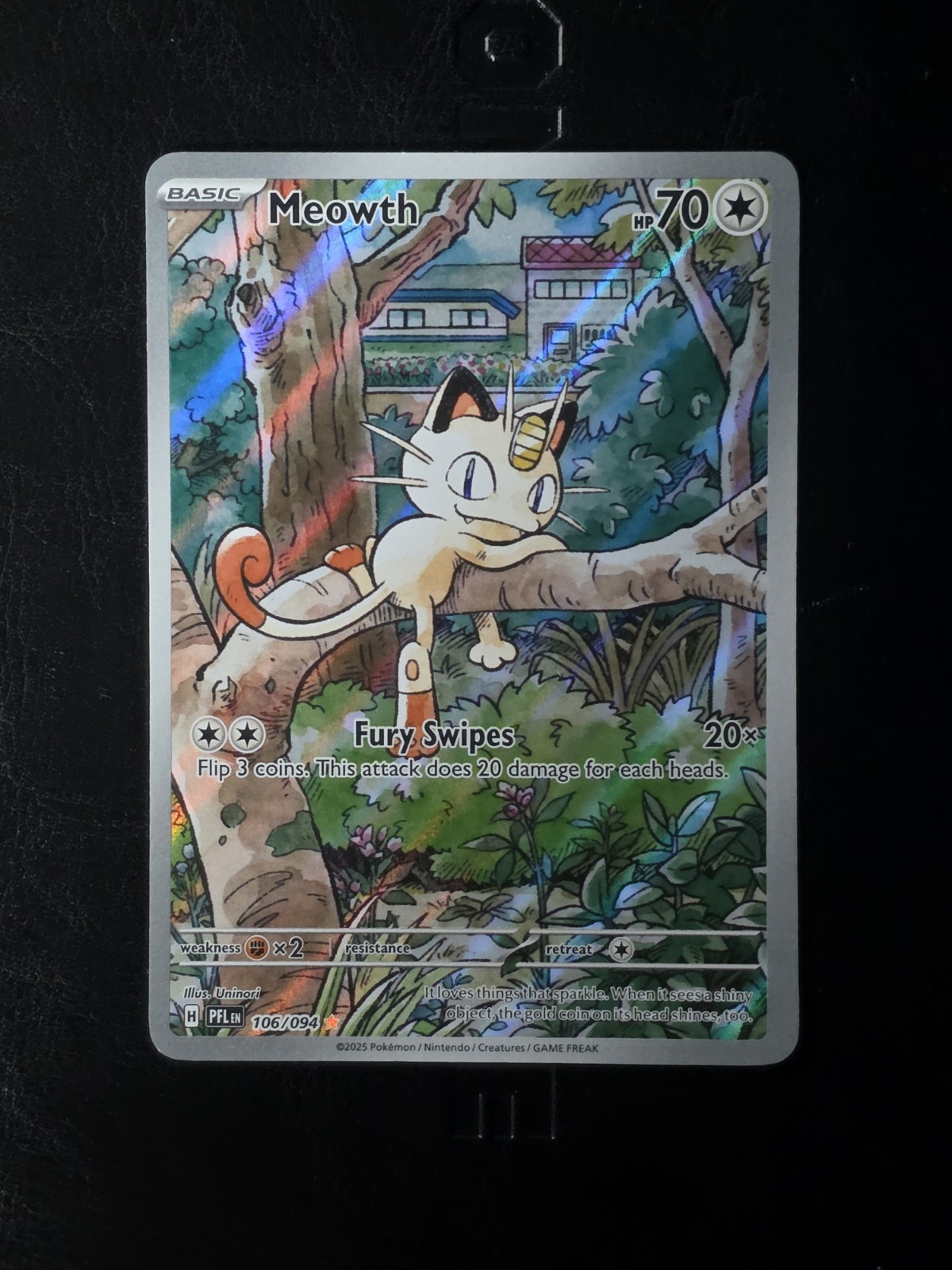 Pokemon TCG Phantasmal Flames Meowth 106/094 Illustration Rare IR NM Pokemon TCG Phantasmal Flames Meowth 106/094 Illustration Rare IR NM