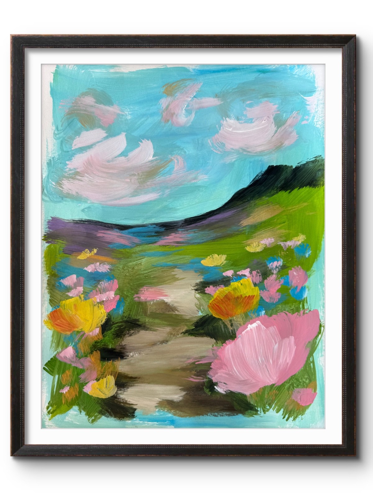 California FLOWER FIELDS 14x11 Original #24 Abstract PAPER Fine Art