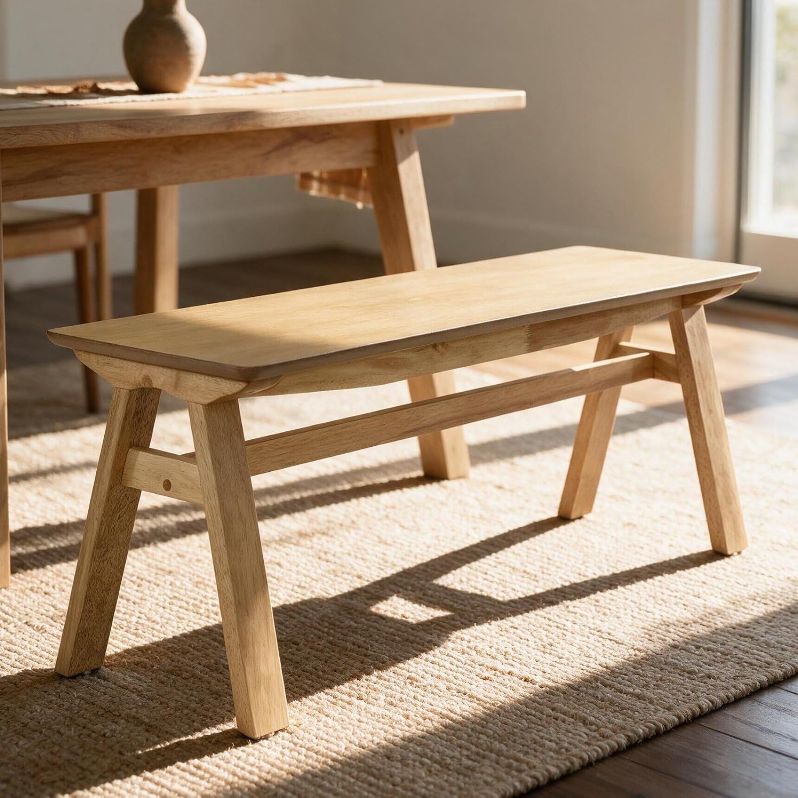 Rustic Solid Wood Long Dining Bench, 47\