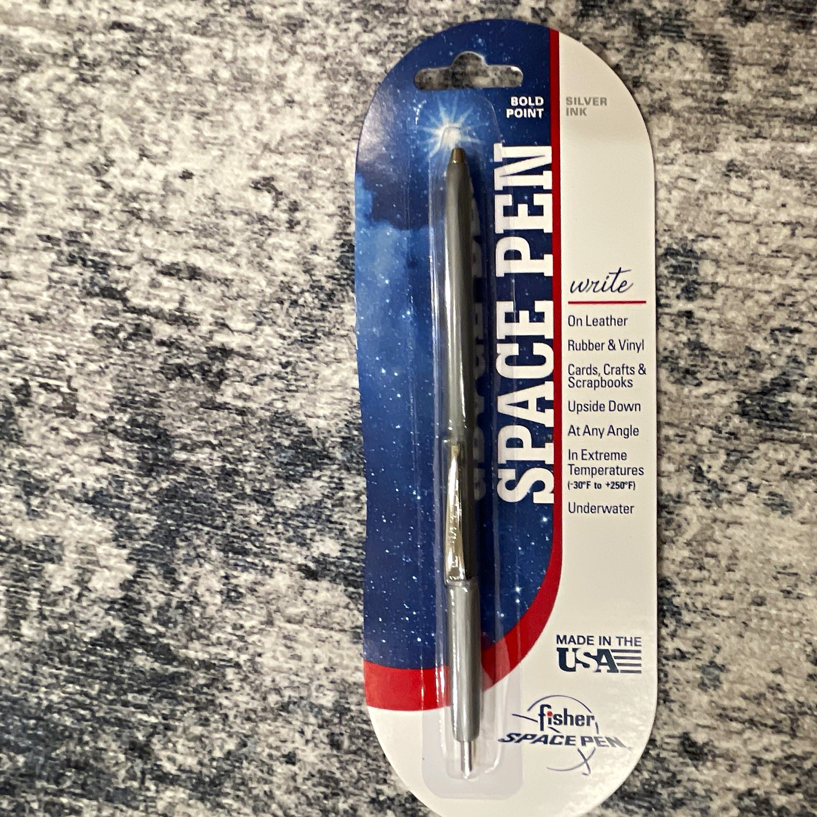 Fisher Space Pen Bullet Ballpoint Pen Metal Chrome Trim Silver Ink Bold Fisher Space Pen Bullet Ballpoint Pen Metal Chrome Trim Silver Ink Bold