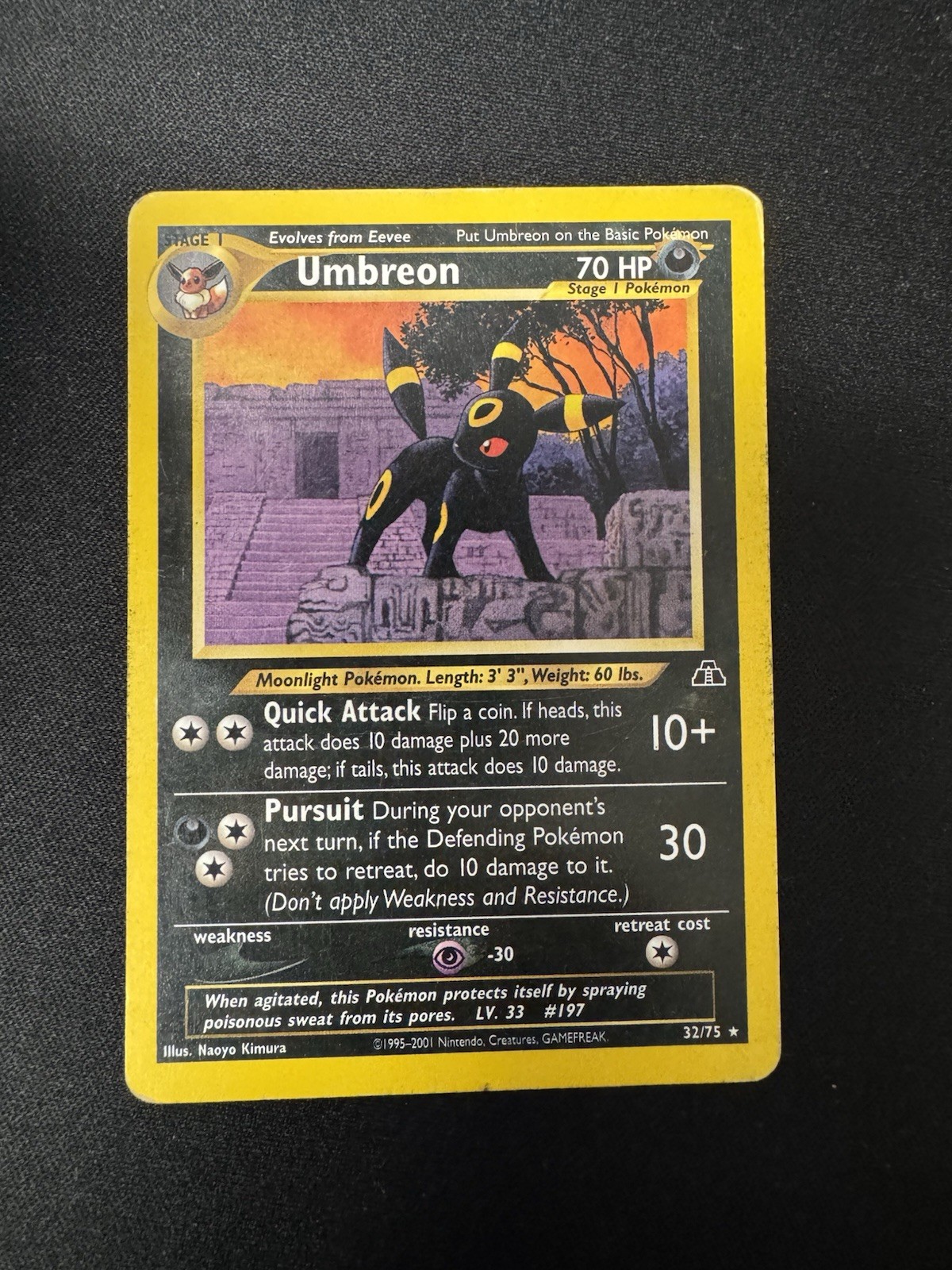 🔥Umbreon🔥 Pokémon Vintage Non-Holo Rare 32/75 Neo Discovery WotC