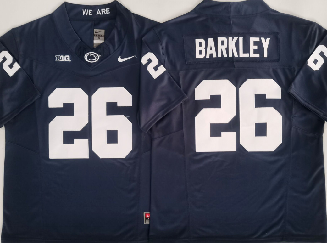 (Duty-Free ) Men's Penn State Saquon Barkley #26 Stitched Jersey All Size S-3XL