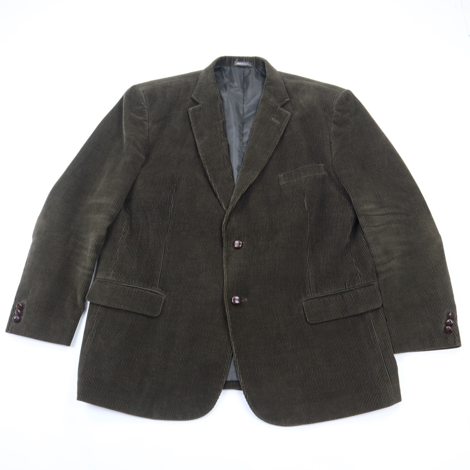 David Taylor Blazer Mens 46R Dark Brown Corduroy Sport Coat 100% Cotton