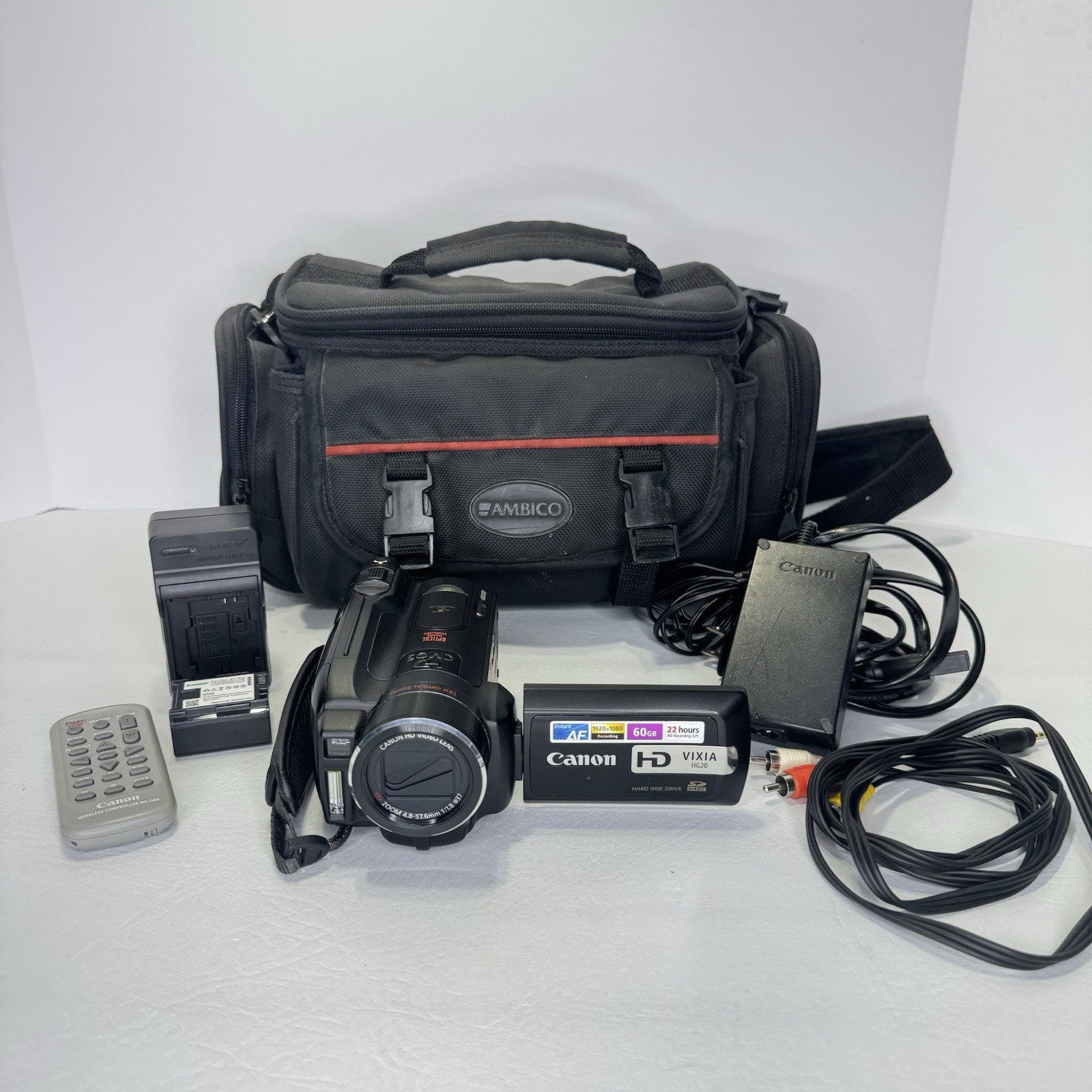 Canon Camcorder VIXIA HG20 Full HD 1080p 60GB HDD w/ Battery & Charger Tested