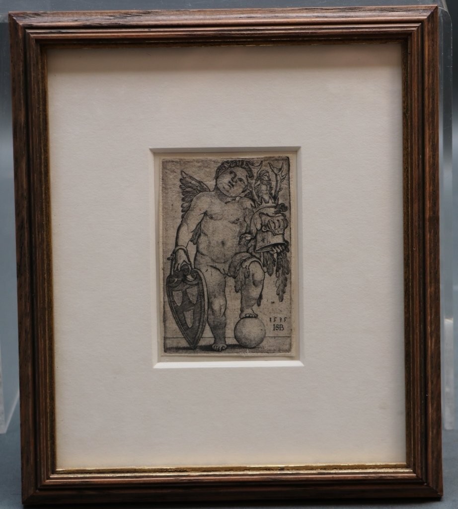 Hans Sebald Beham (1500-50 Frankfurt) - Female Genius with Coat of Arms 1535