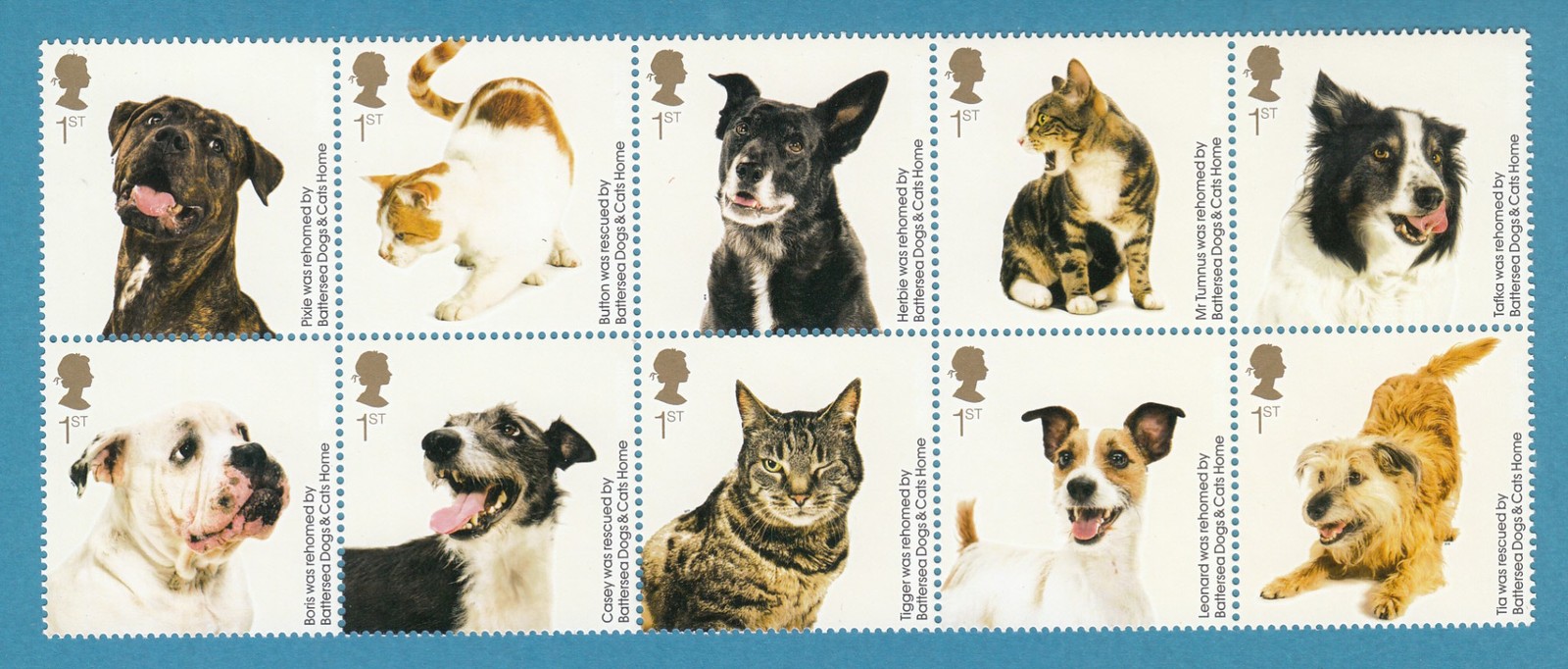 GB 2010 - BATTERSEA DOGS & CATS HOME  Set of 10 Stamps SG 3036 - SG 3045 MNH