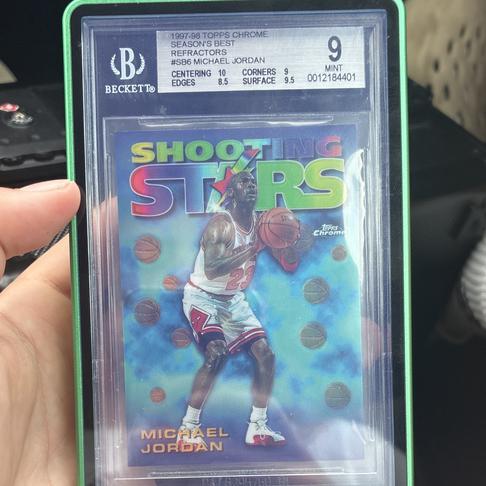 Topps 1997-98 Chrome Season\'s Best Refractor Jordan #SB6 BGS 9 Topps 1997-98 Chrome Season\'s Best Refractor Jordan #SB6 BGS 9