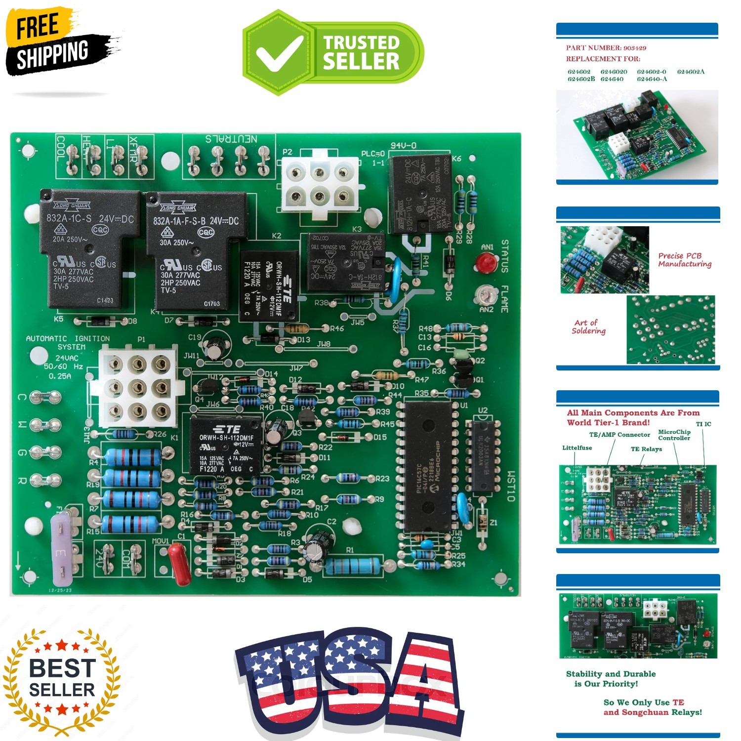 Upgraded 9 Control Board,Replacement for Nordyne Furnace Control Circuit Boar... Upgraded 9 Control Board,Replacement for Nordyne Furnace Control Circuit Boar...