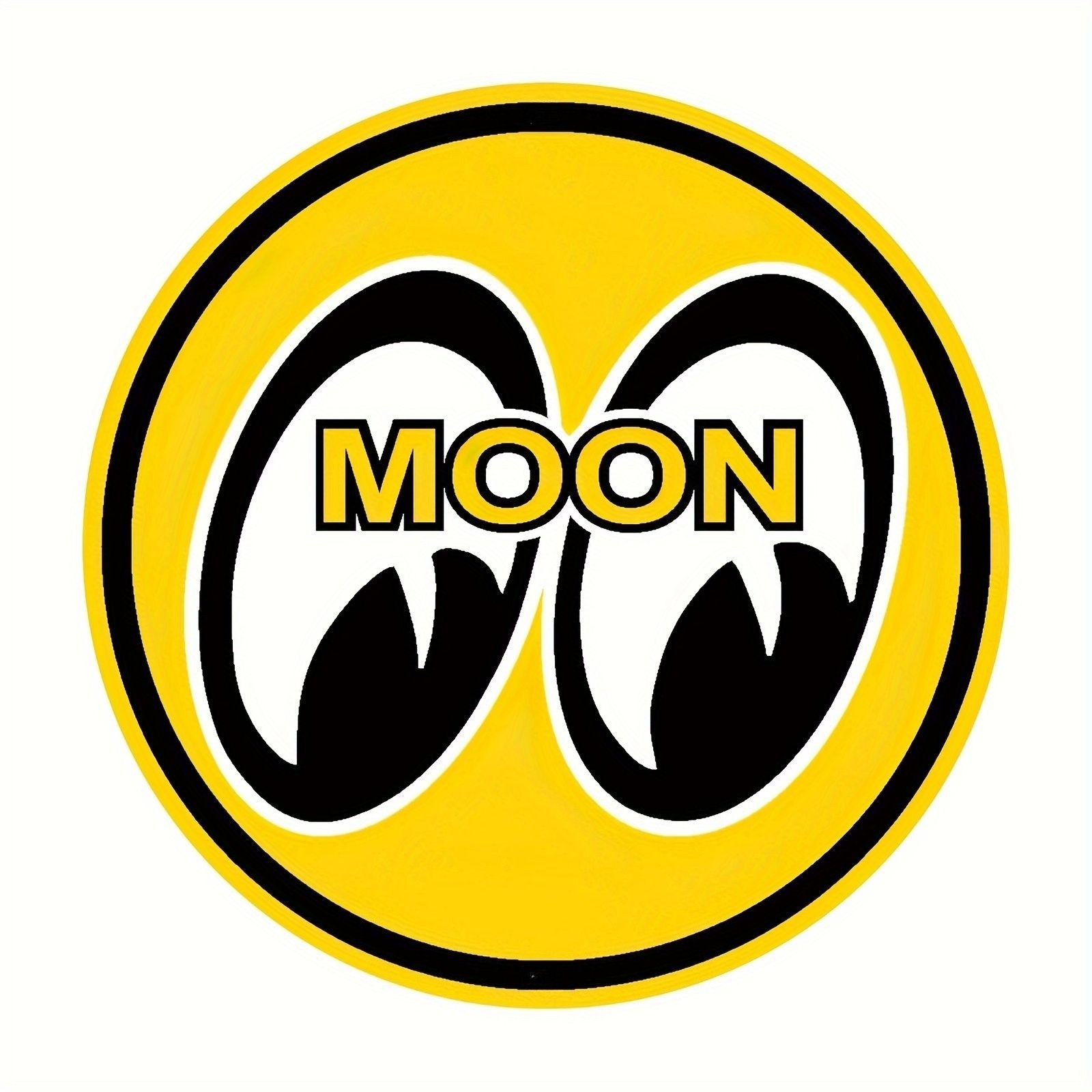 Vintage Moon Eyes Round Metal Sign Retro Automotive Hot Rod Art Decoration Gift